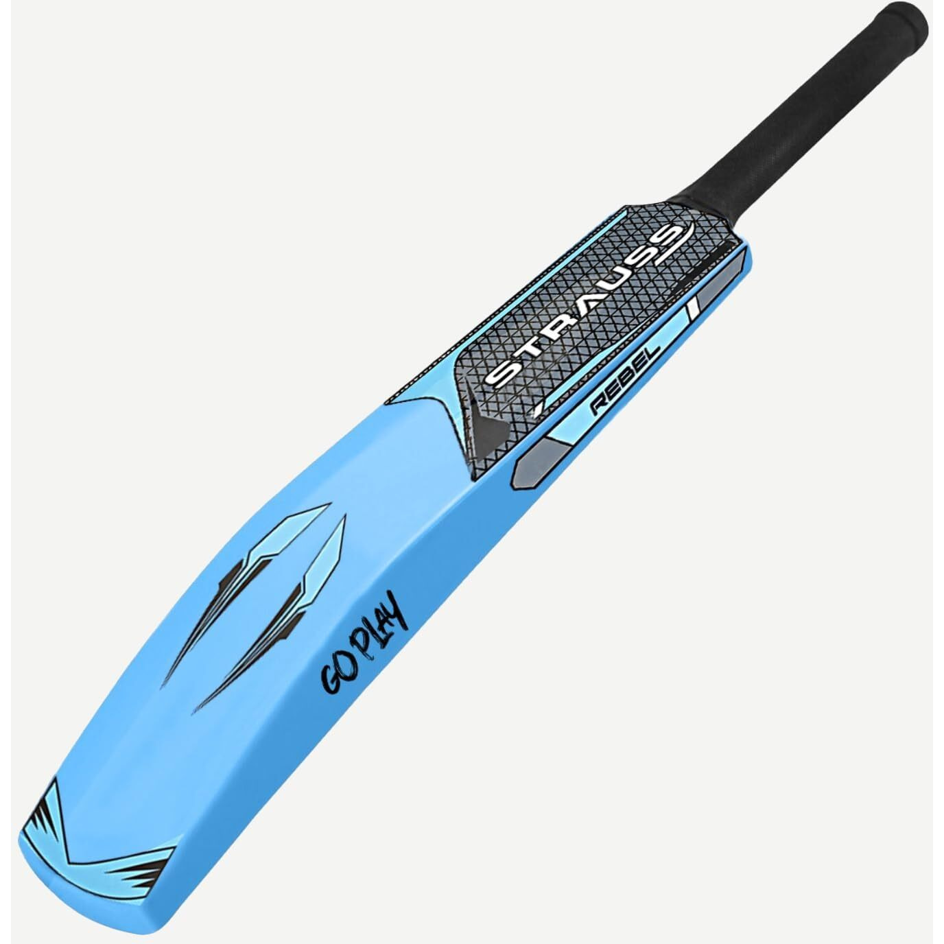 Strauss Rebel Cricket Bat | Full Size | Dimensions 34 X 4.5 inch | Heavy Duty Hard Plastic Cricket Bat | for All Age Groups | Tennis & Synthetic Ball Cricket Bat | Tennis Cricket Bat,(Blue)