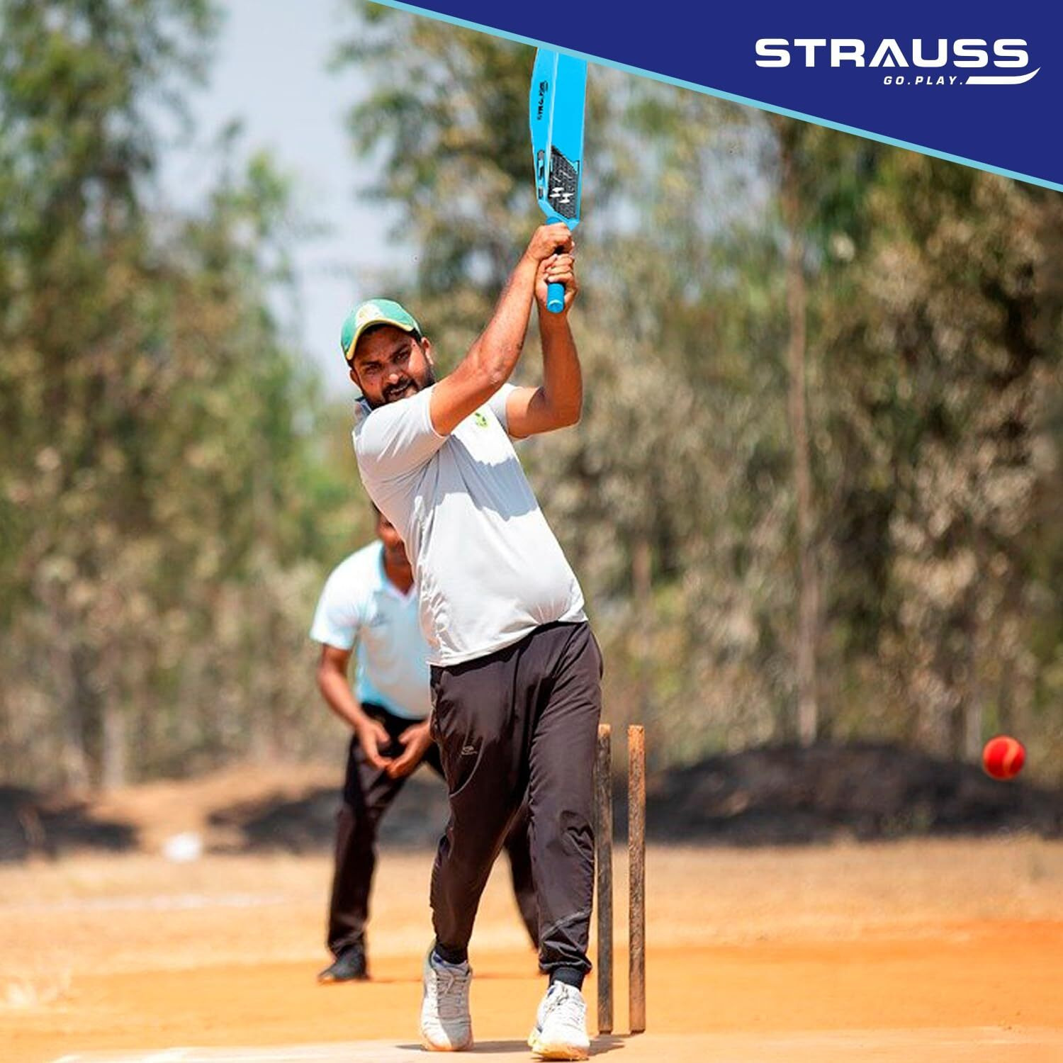 Strauss Rebel Cricket Bat | Full Size | Dimensions 34 X 4.5 inch | Heavy Duty Hard Plastic Cricket Bat | for All Age Groups | Tennis & Synthetic Ball Cricket Bat | Tennis Cricket Bat,(Blue)