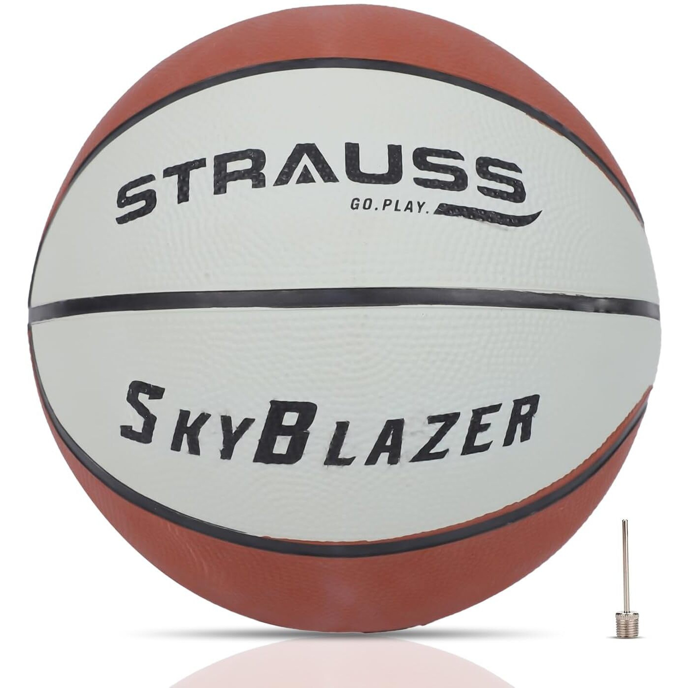 STRAUSS SkyBlazer Basketball Size 7 | Professional Basket Ball for Indoor-Outdoor Training and Match | Suitable for Hard Surface, Wooden Flooring & Synthetic Surface | for Kids and Adults