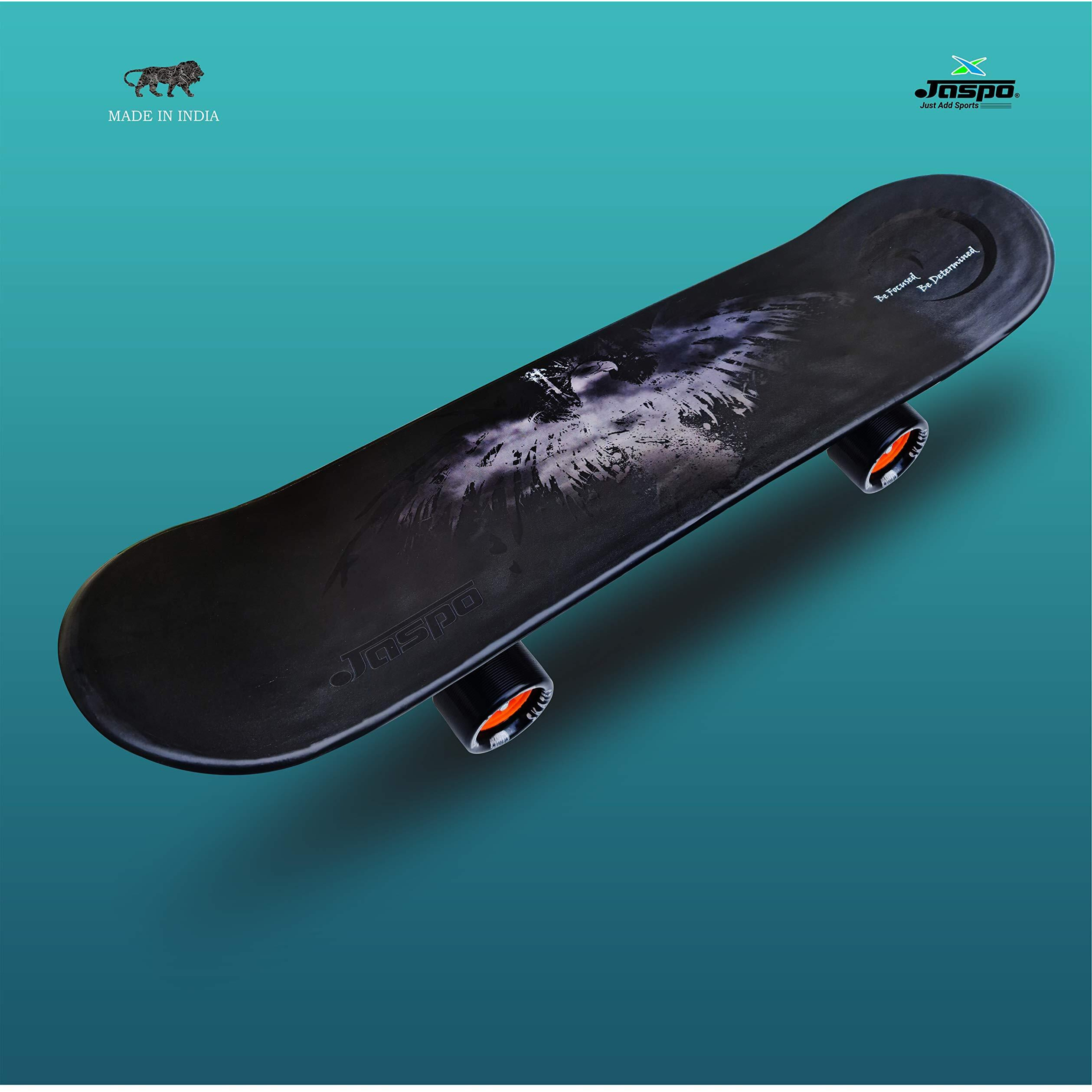Jaspo Power Kids 26 X6  inches Fiber Skateboard and Helmet & Wrist Guard for Beginners Boys & Girls (6 Years & Above)(Black Colour) (Eco)