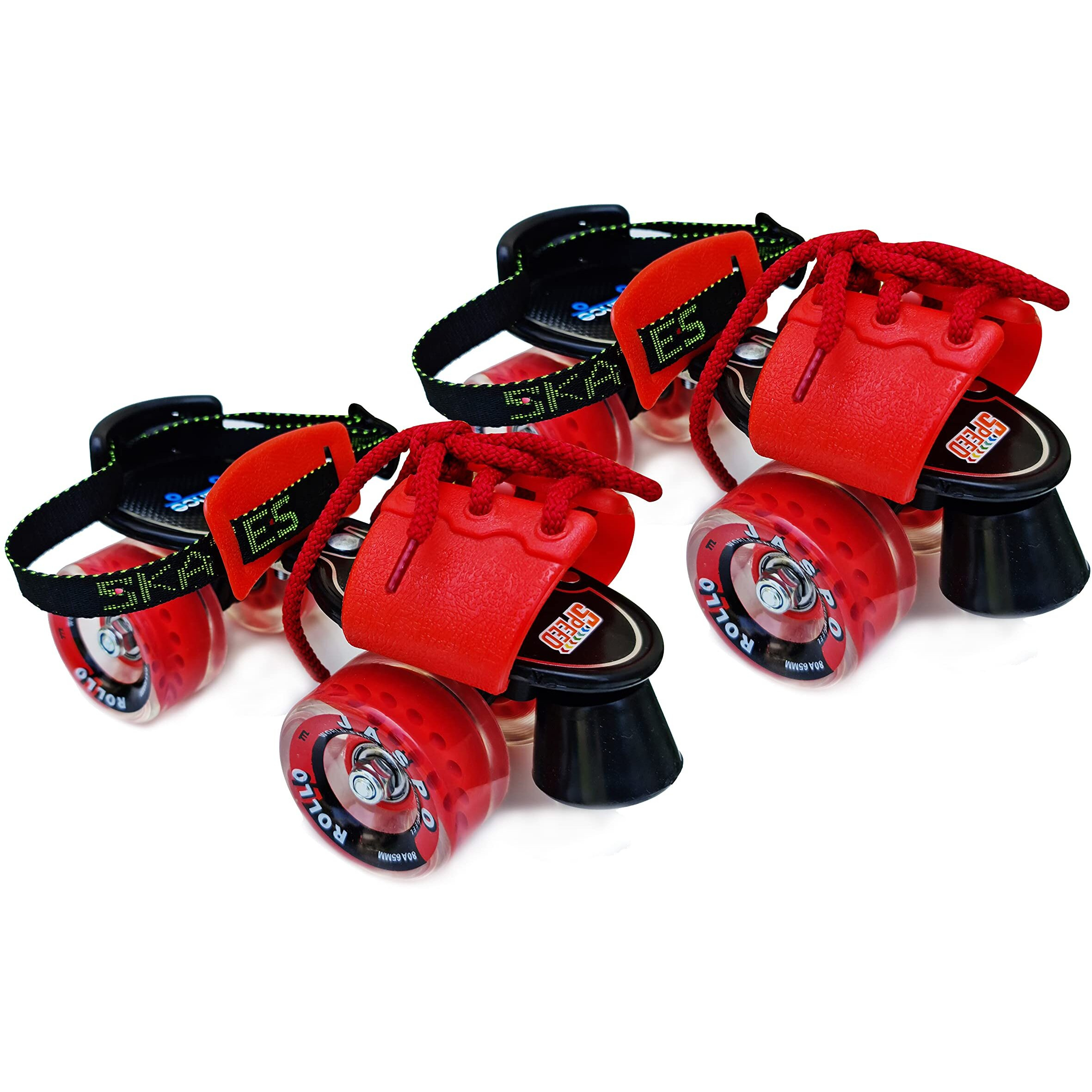 JASPO Tenacity ZXI Plus High Speed, 65 mm PU Rebounded Wheels Senior Adjustable (21 cms to 28 cms) Roller Skates Suitable for Age Group 6 Years & Above (red)