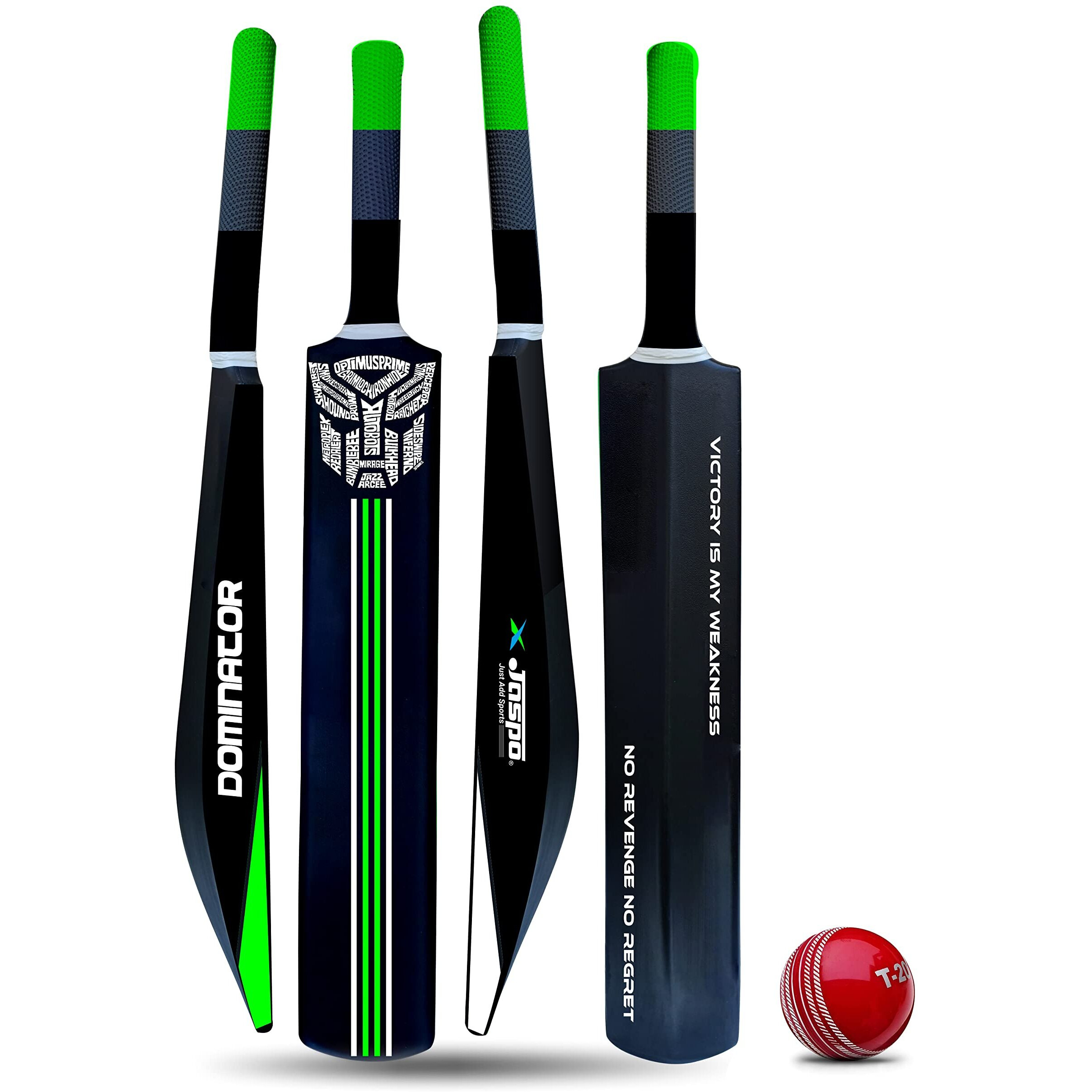 Jaspo Dominator Senior Plastic Tennis Cricket Full Size Bat (34 X 4.5 inch) for All Age Group with Soft Cricket Ball (Dominator-BAT-New)
