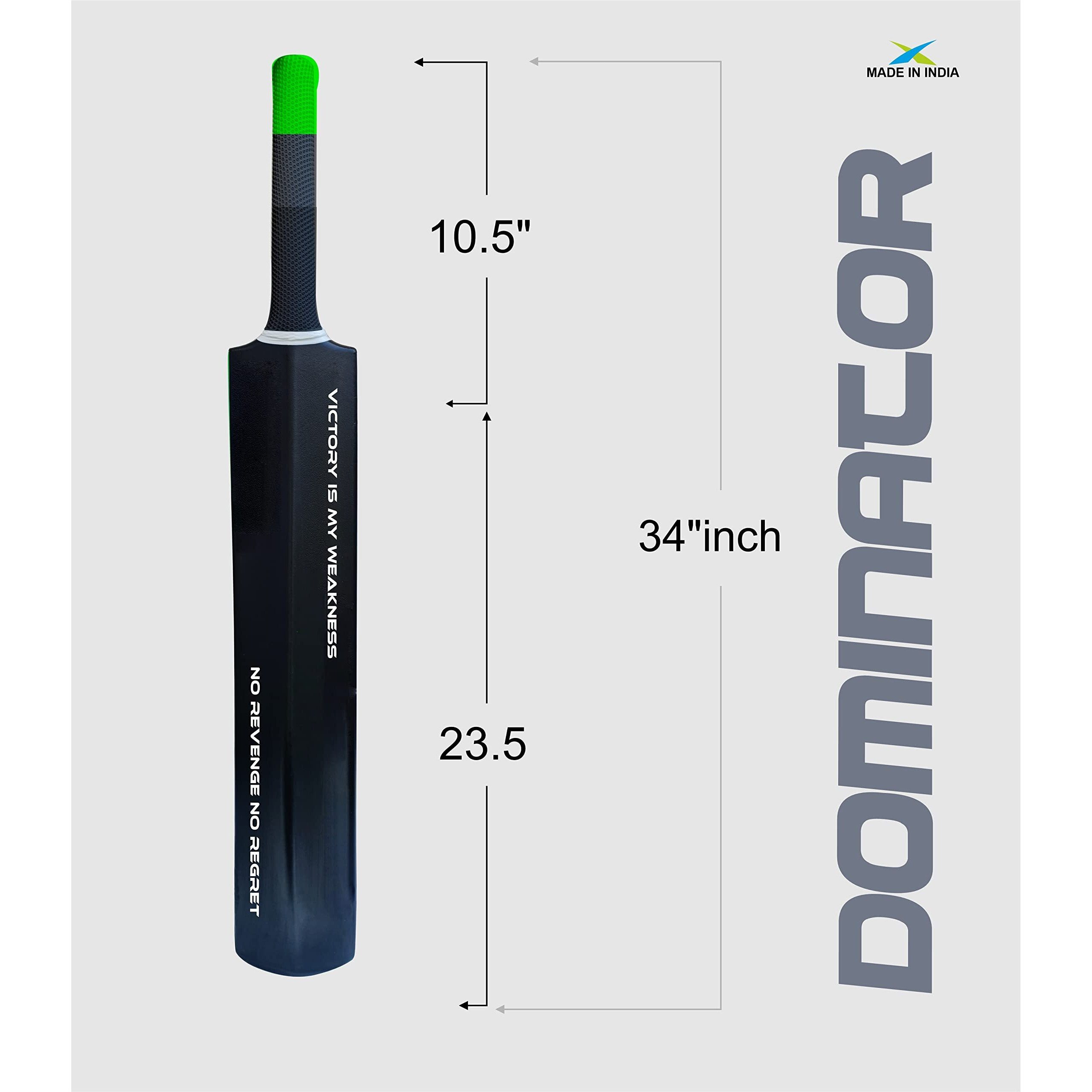 Jaspo Dominator Senior Plastic Tennis Cricket Full Size Bat (34 X 4.5 inch) for All Age Group with Soft Cricket Ball (Dominator-BAT-New)
