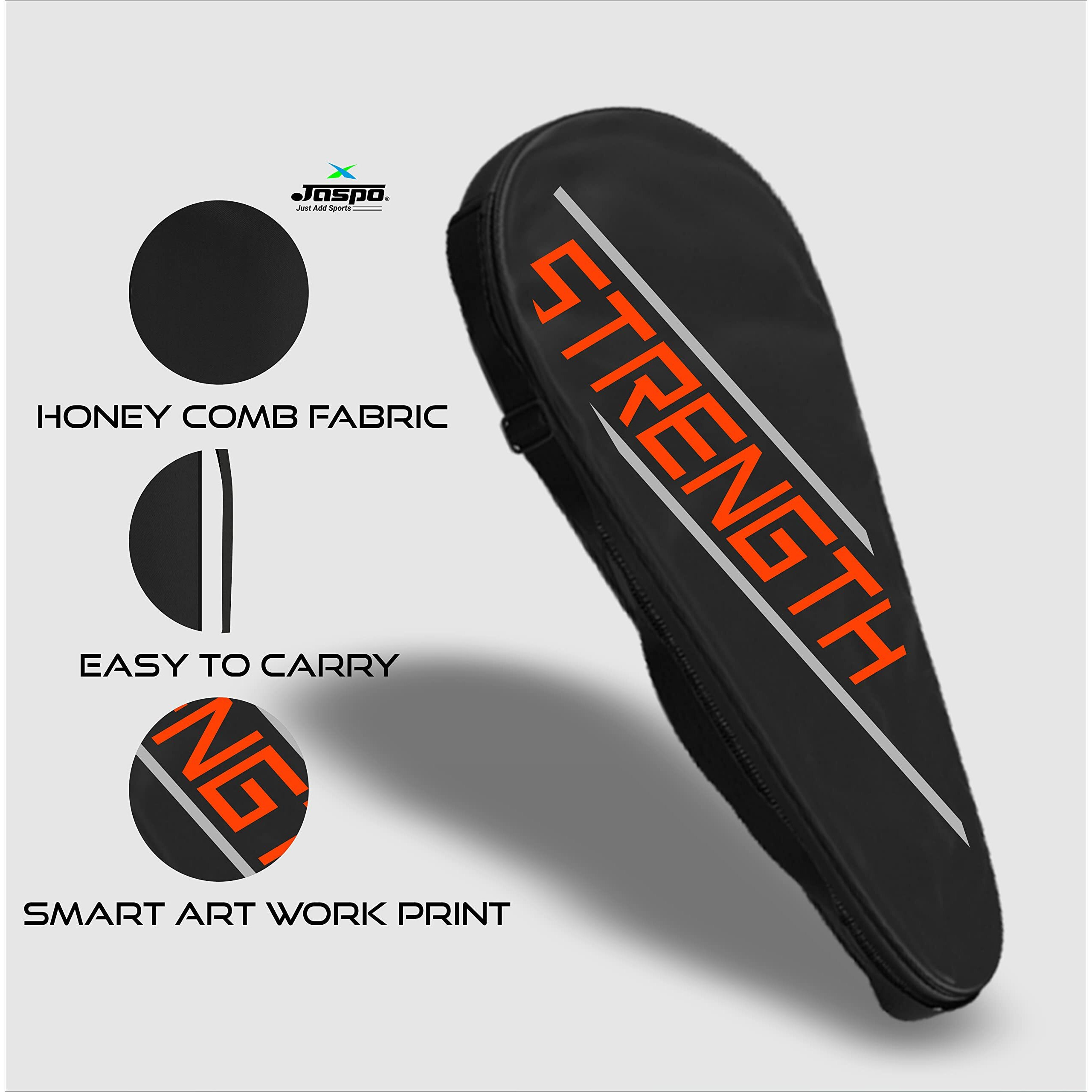 Jaspo GET Set Steel Badminton Racket Combo Set, Lightweight Badminton Racquet (1 Pair) with 5 pc Feather shuttlecocks and 1 Carrying Bag for Outdoor Games Suitable for Beginners