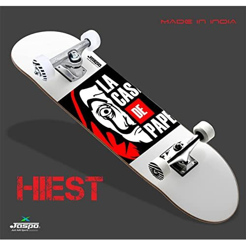 jaspo Heist (31 X 8 ) Complete Fully Assembled Skateboard, 7 Layer Wooden (Canadian Maple) Concave Skateboard For Boys, Kids, Youth, Adults  Made In India