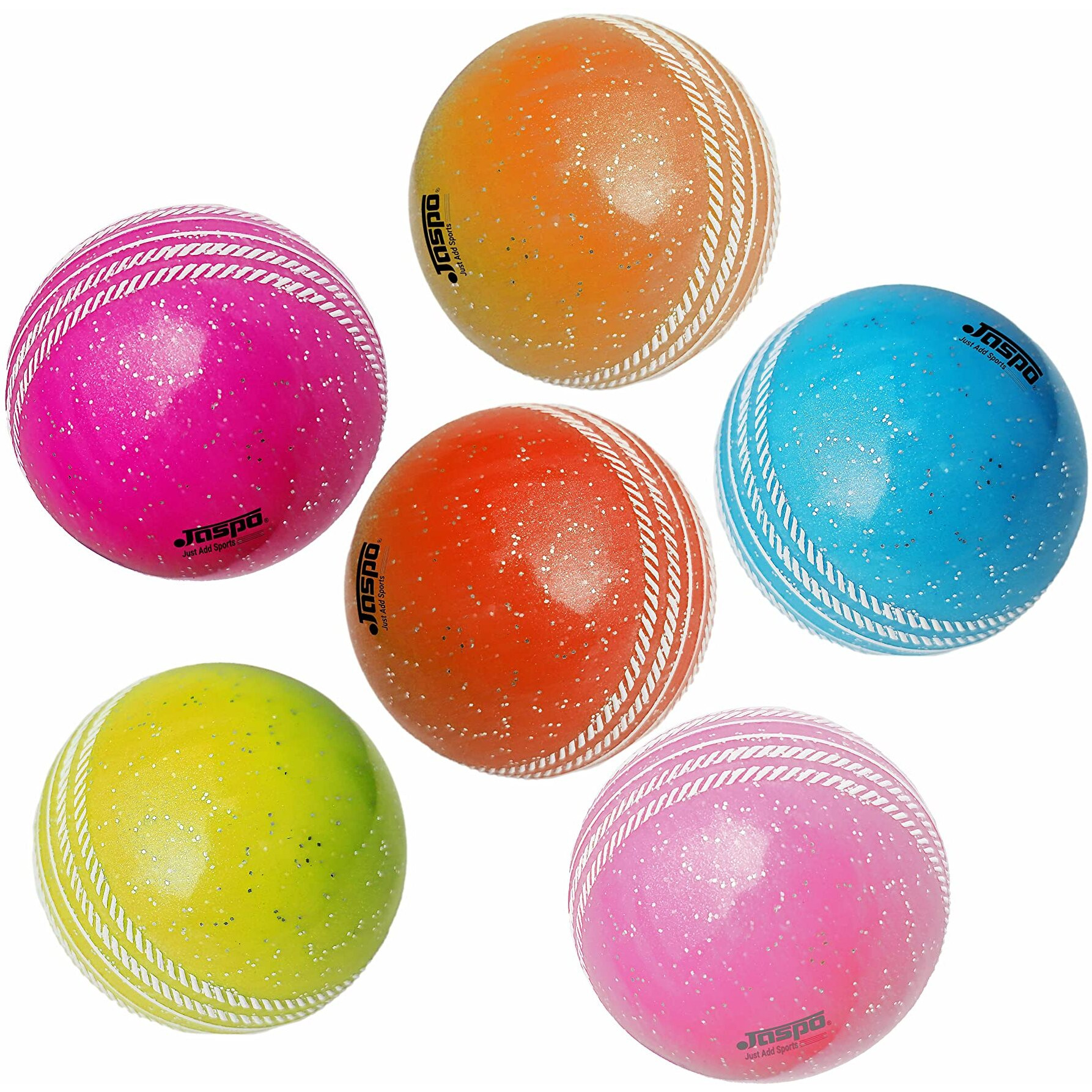 Jaspo T-20 Pvc Cricket Soft Balls,Pack Of 6 (Rainbow) | Recommended For Indoor/Outdoor Play-Durable Pvc Material - Pvc, Multicolor