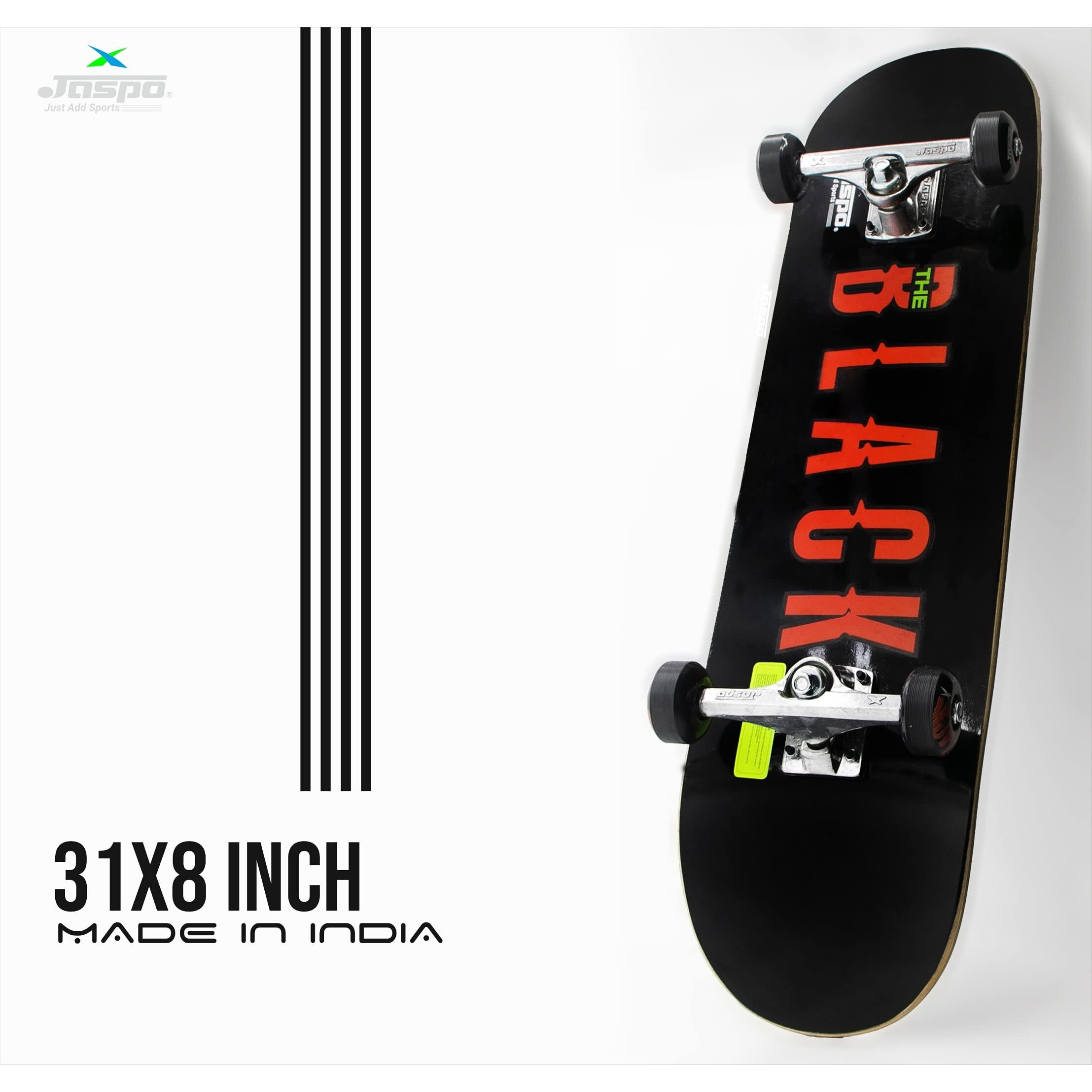 Jaspo The Black Experts 7 Layer Maple Skateboard (Suitable for Above 8 Years)