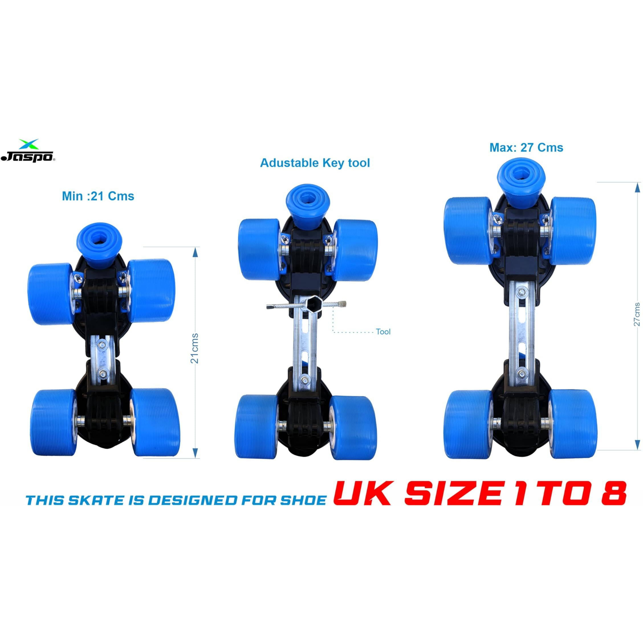 jaspo Marshal Trainers Adjustable Roller Skates Combo (Skates + Helmet + Knee & Elbow Guards), For Age Group 6 To 14 Years, Academy & School Level Skating, Unisex_Youth, Speed_Wheel (Red)