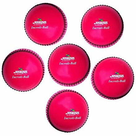 jaspo IncrediBall Soft T20 Cricket Training Balls - Pack of 6 Indoor/Outdoor Play and Cricket Practice (229 cm Circumference), PVC Material, Colour-Pink