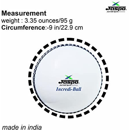jaspo IncrediBall Soft T20 Cricket Training Ball Quantity-1 Indoor/Outdoor Play and Cricket Practice (229 cm Circumference), PVC Material, Colour-White