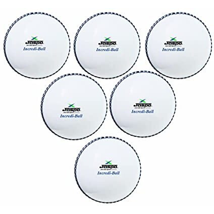 jaspo IncrediBall Soft T20 Cricket Training Balls - Set of 6 Indoor/Outdoor Play and Cricket Practice (229 cm Circumference), PVC Material, Colour-White