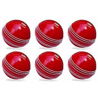 jaspo IncrediBall Soft T20 Cricket Training Balls - Pack of 6 Indoor/Outdoor Play and Cricket Practice (229 cm Circumference), PVC Material, Colour-Red
