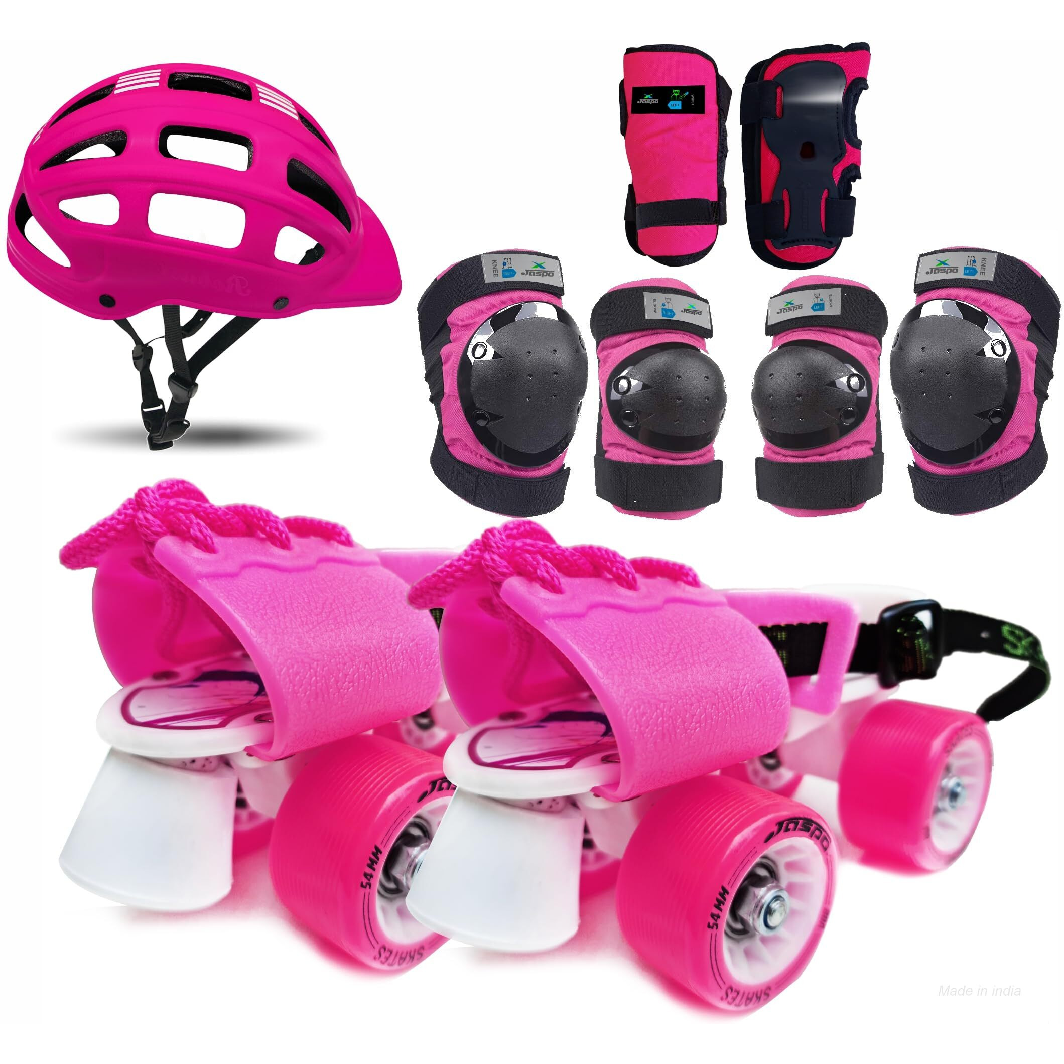 Jaspo Insane For Girls Adjustable Roller Skates Suitable For Age Group (Upto 5 Years) (Junior Insane Girls) Color-Pink - Speed Wheel