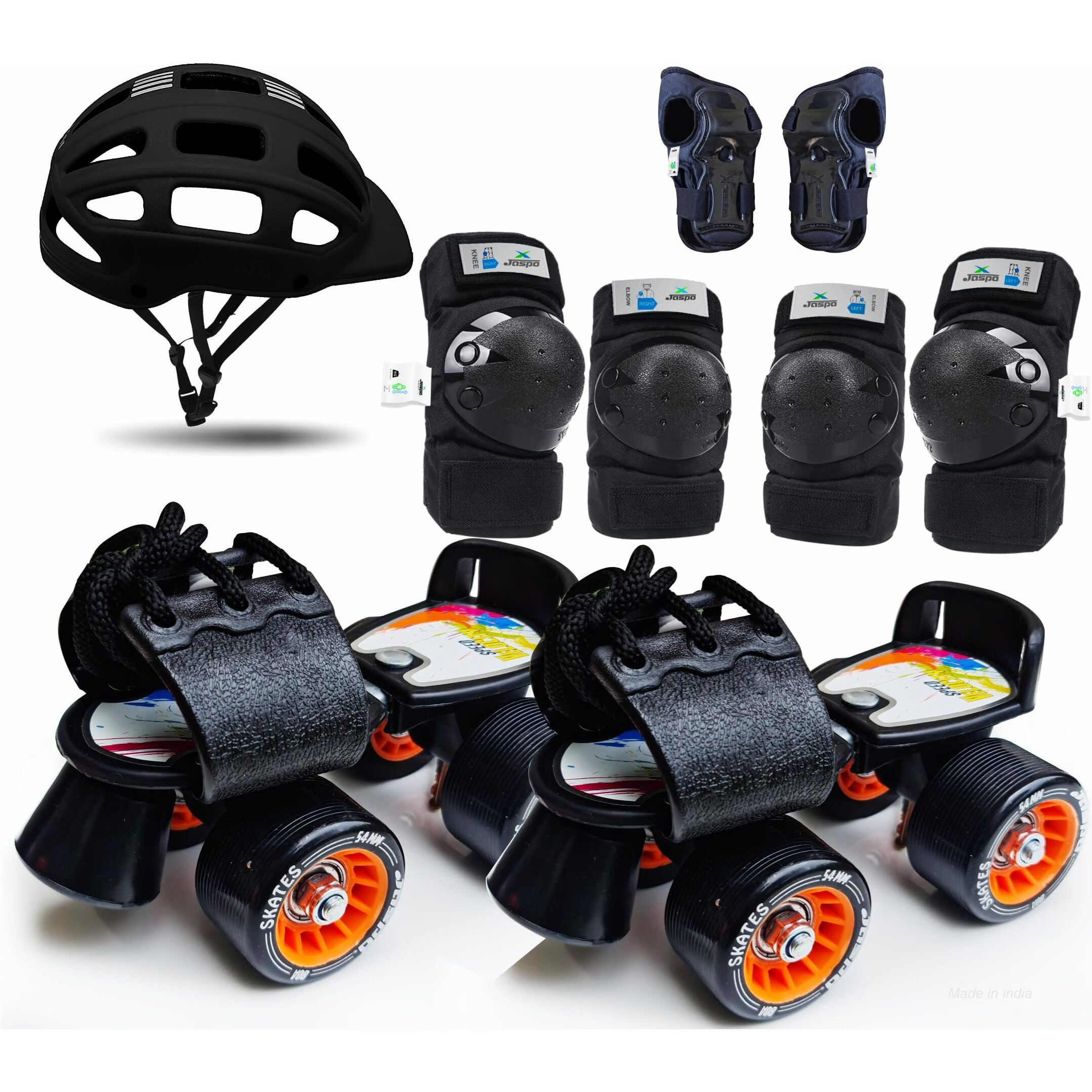Jaspo Insane For Boys Adjustable Roller Skates Suitable For Age Group (Upto 5 Years) (Junior Insane Boys (Upto 5 Years)) Color-Black - Speed Wheel