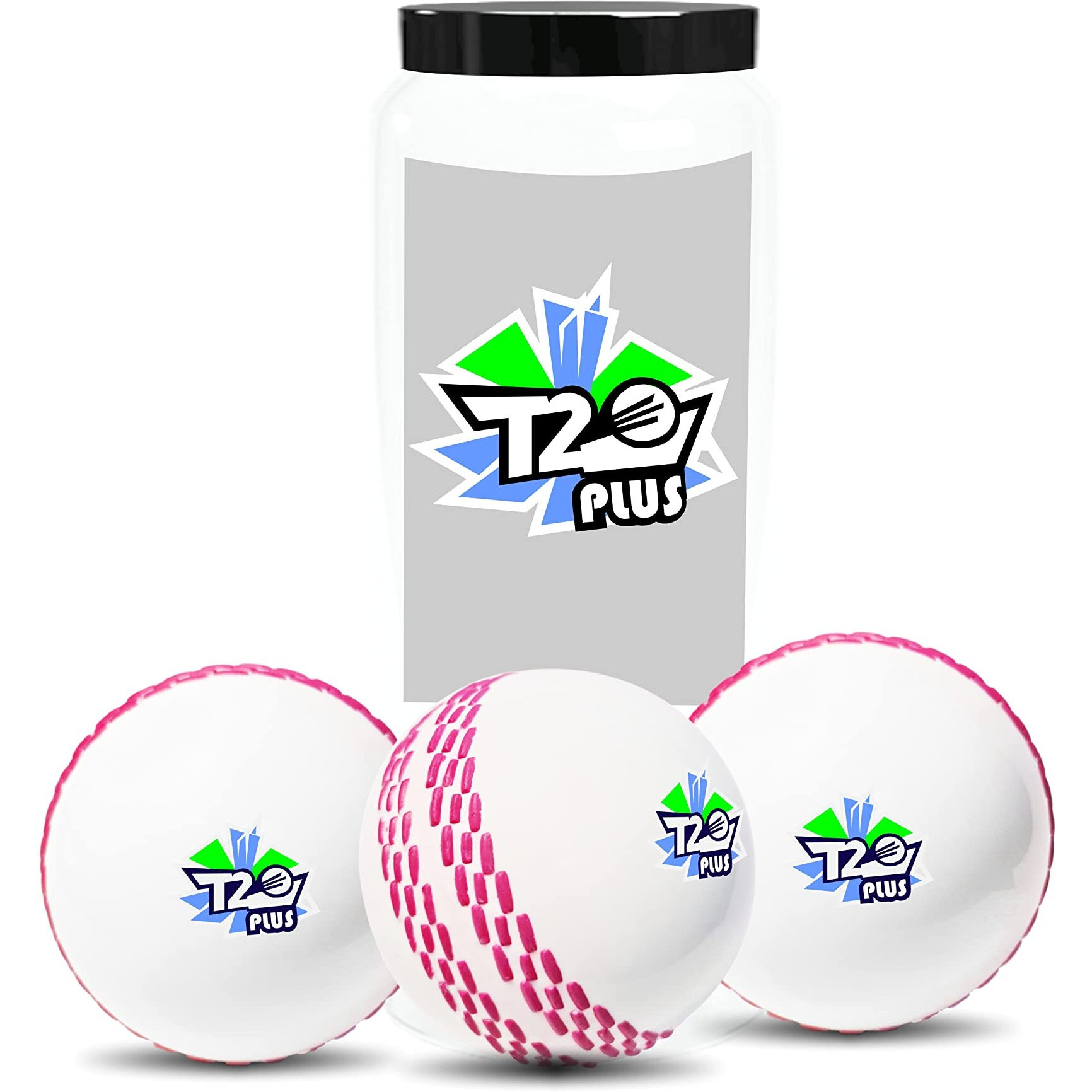 jaspo Synthetic T-20 Plus Practice Cricket Ball/Wind Balls (125-130 Gms) For - Indoor & Outdoor Street & Beach Cricket (Pack Of 3) (White)