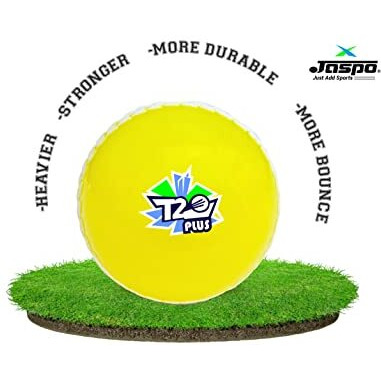 jaspo T20 Plus Practice Cricket Balls (Pack of 3) for Indoor & Outdoor Play,Weight 125-1 30 GMS, Colour Yellow, Synthetic Rubber Material