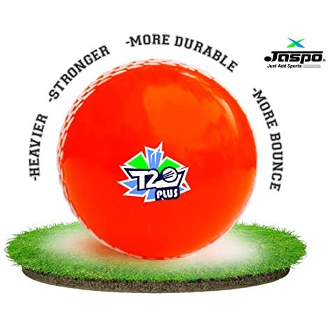 jaspo Synthetic T-20 Plus Practice Cricket Ball/Wind Balls (125-130 Gms) For - Indoor & Outdoor Street & Beach Cricket (Pack Of 3) (Orange)