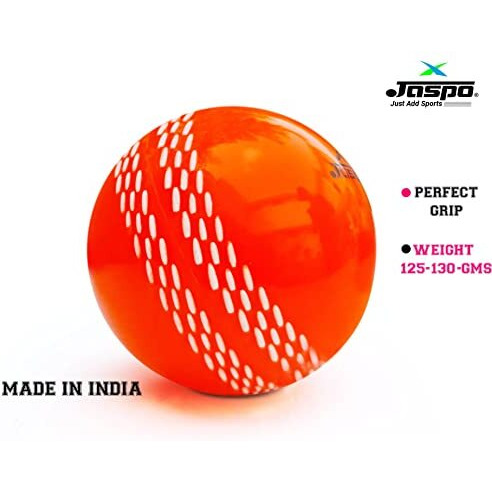 jaspo Synthetic T-20 Plus Practice Cricket Ball/Wind Balls (125-130 Gms) For - Indoor & Outdoor Street & Beach Cricket (Pack Of 3) (Orange)