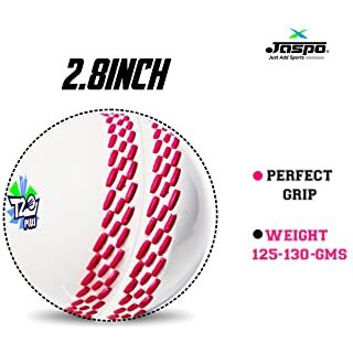 jaspo Synthetic T-20 Plus Practice Cricket Ball/Wind Balls (125-130 Gms) For - Indoor&Outdoor Street&Beach Cricket (Pack Of 6) (White)