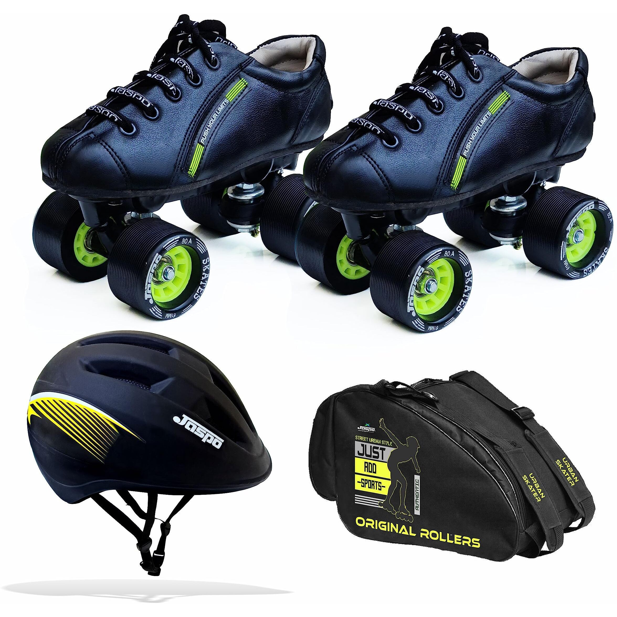 Jaspo Torque Pro Shoe Skate Combo(Shoe Skates+ Helmet+Knee+Elbow+Wrist+Bag) (SIZE-11 UK Junior (Age 4-5 yrs), Torque PRO)