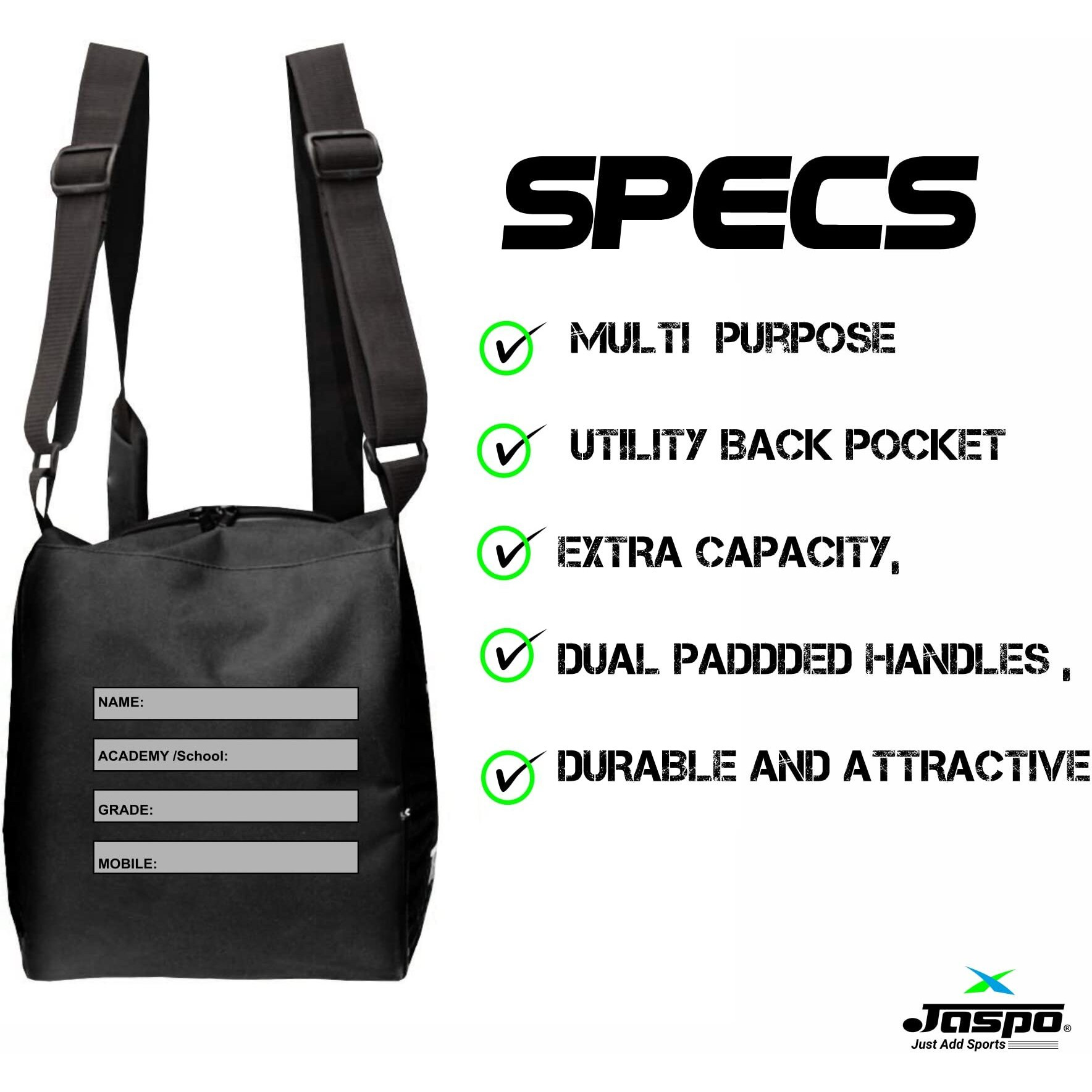 jaspo Roller Skates,Inline Skates,Quad Skating Bag (12x11x9) inch (Skates Bag)