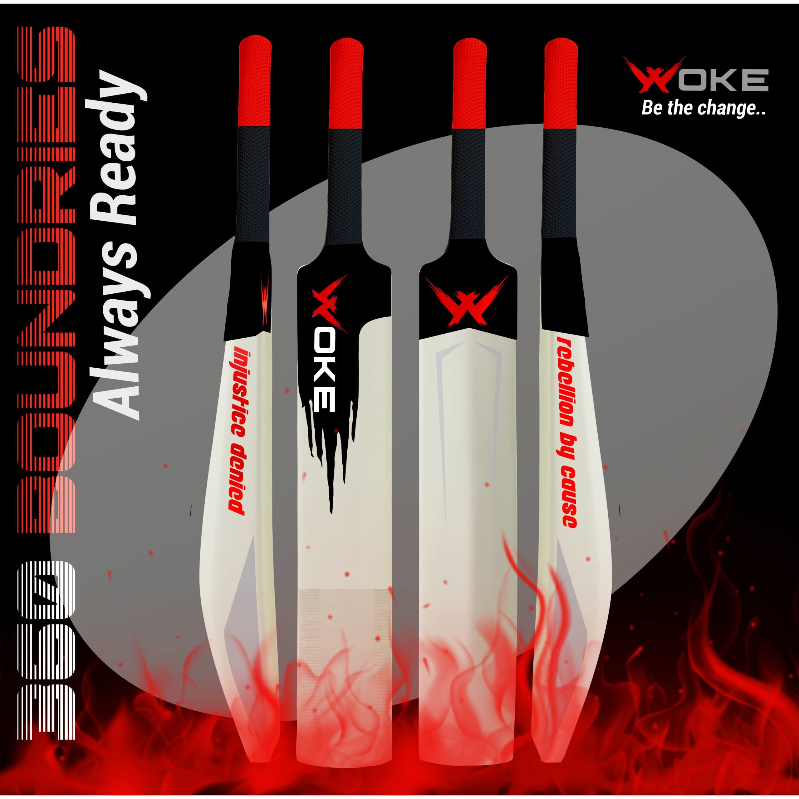 Woke Stalwart Heavy Duty Plastic Cricket Bat,Full Size (34 X 4.5inches) Premium Bat for All Age Groups  Kids/Boys/Girls/Adults (STALWART (Natural))