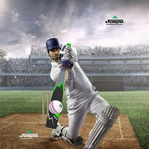 Jaspo Be Wild Heavy Duty Plastic Cricket Bat Full Plastic bat Hard Plastic Bat Cricket bat Full Size for All Age Groups  Kids Boys Girls Adults(Black Green)