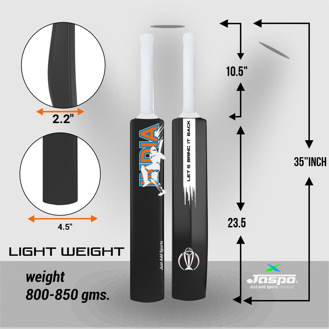Jaspo Revive (world cup edition) Premium Plastic Stumps Set for all Ages- Ideal for Boys, Girls, and Adults- Durable and Fun cricket Stump set