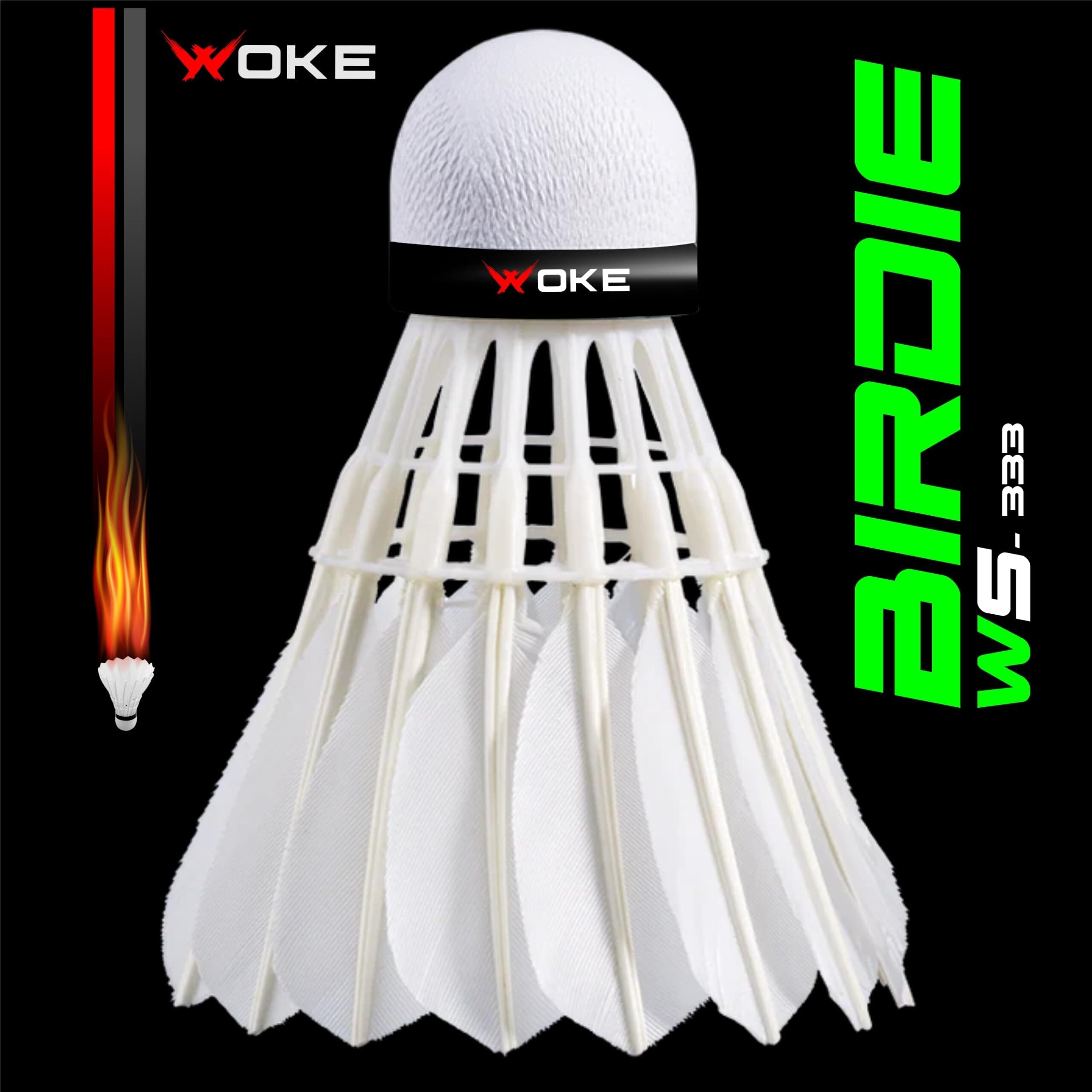 Woke Birdie Feather Badminton Shuttlecock (Set Of 3Pcs) Ideal For Tournaments,Professional Practice, Indoor/Outdoor Games - White