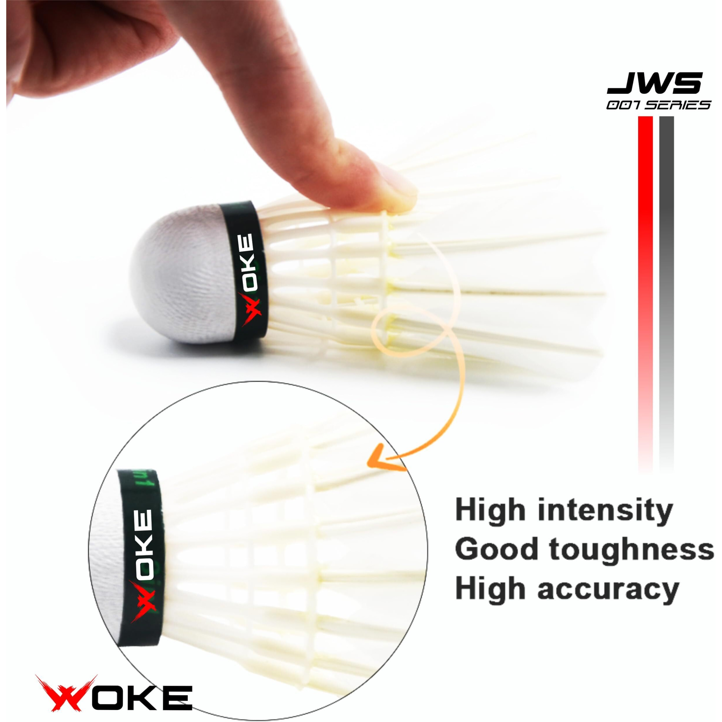 Woke Birdie Feather Badminton Shuttlecock (Set Of 3Pcs) Ideal For Tournaments,Professional Practice, Indoor/Outdoor Games - White