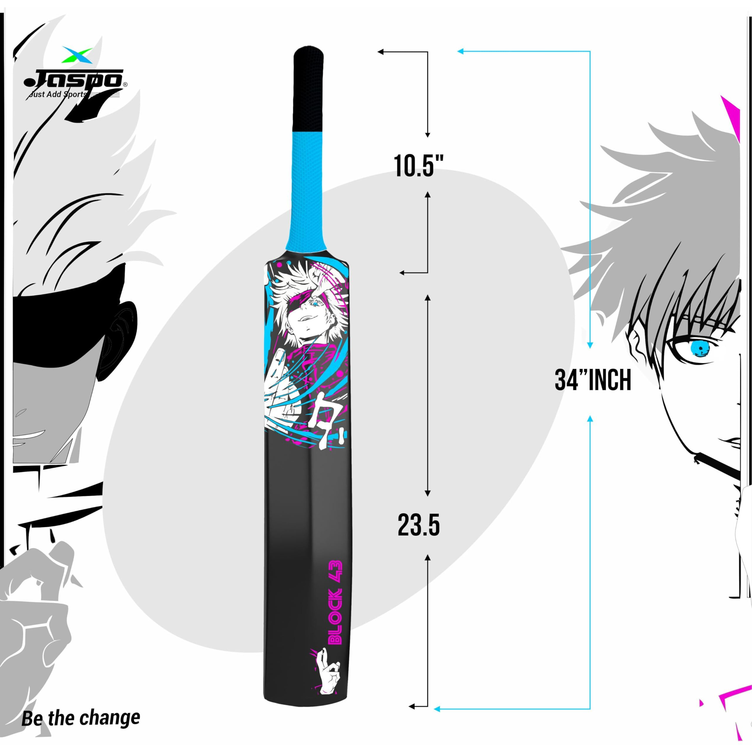 Jaspo Fumes Premium Tennis Plastic Cricket Full Size Bat (34 X 4.5 inch) for All Age Groups (Anime)