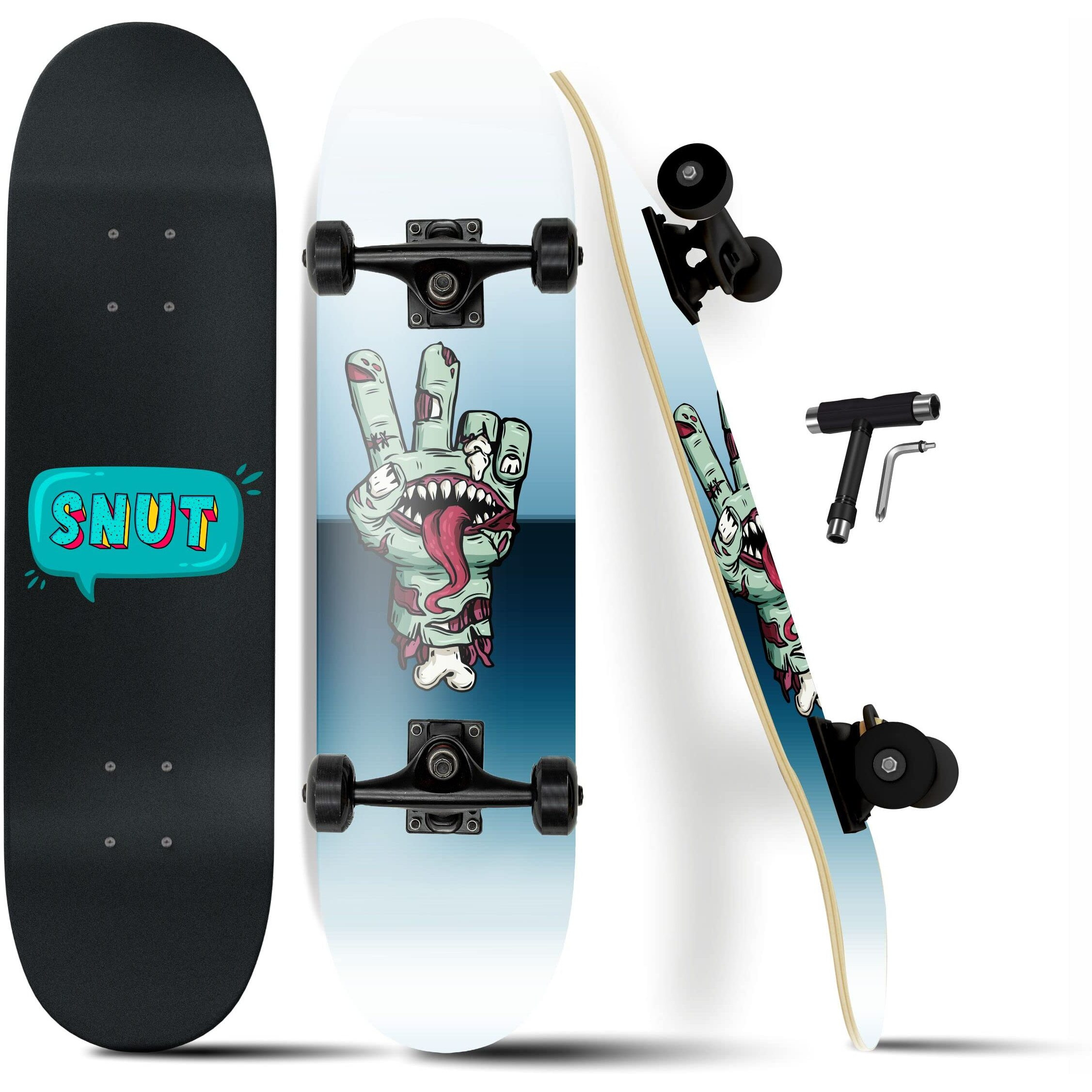 Jaspo Canadian Maple Skateboard (31X 8) inches Fully Assembled 7 Layer Canadian Maple Skateboard for Kids/Boys/Girls/Youth/Adults  Made in India (Snut)