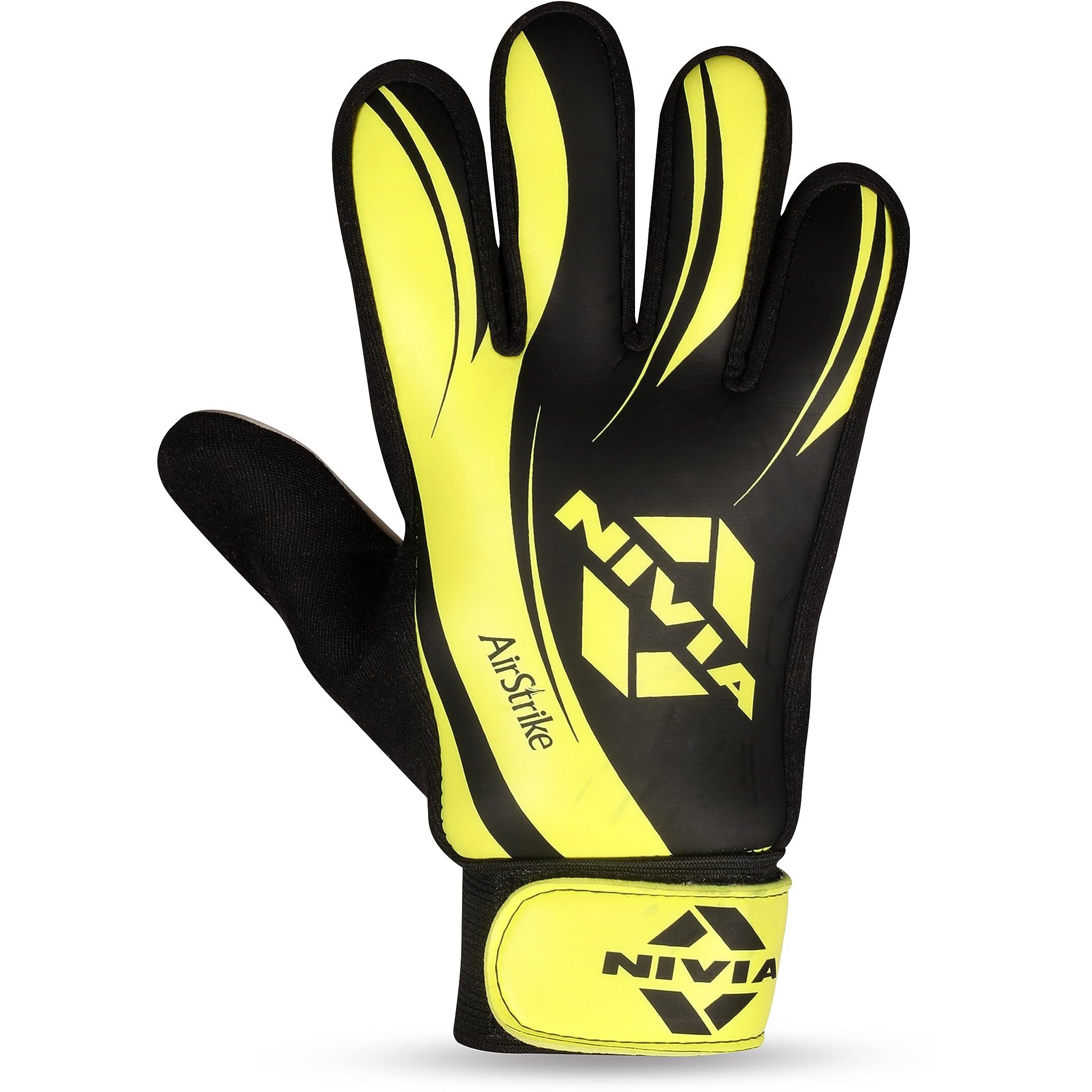 Nivia Air Strike Goalkeeper Gloves For Men&Women, for football, for soccer, goalkeeping glove, goalkeeper gloves with grip, Football hand gloves, goalkeeper gloves, Football hand glove(Black/Green)XL