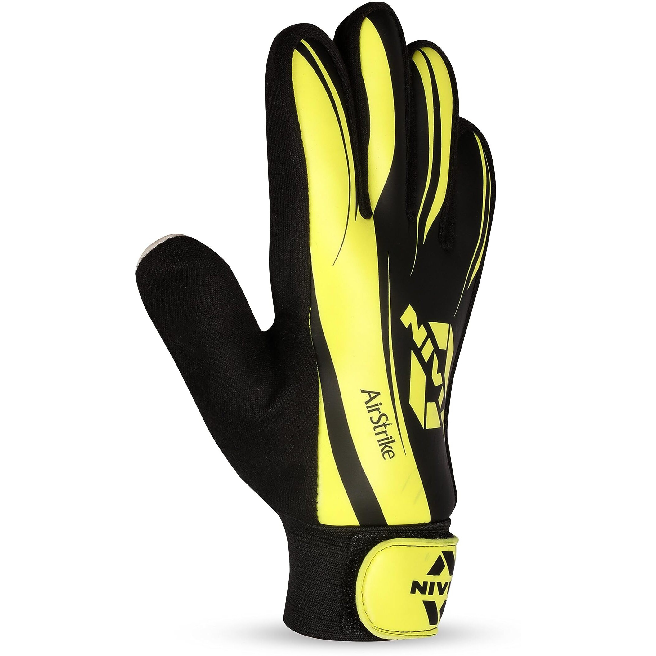 Nivia Air Strike Goalkeeper Gloves For Men&Women, for football, for soccer, goalkeeping glove, goalkeeper gloves with grip, Football hand gloves, goalkeeper gloves, Football hand glove(Black/Green)XL