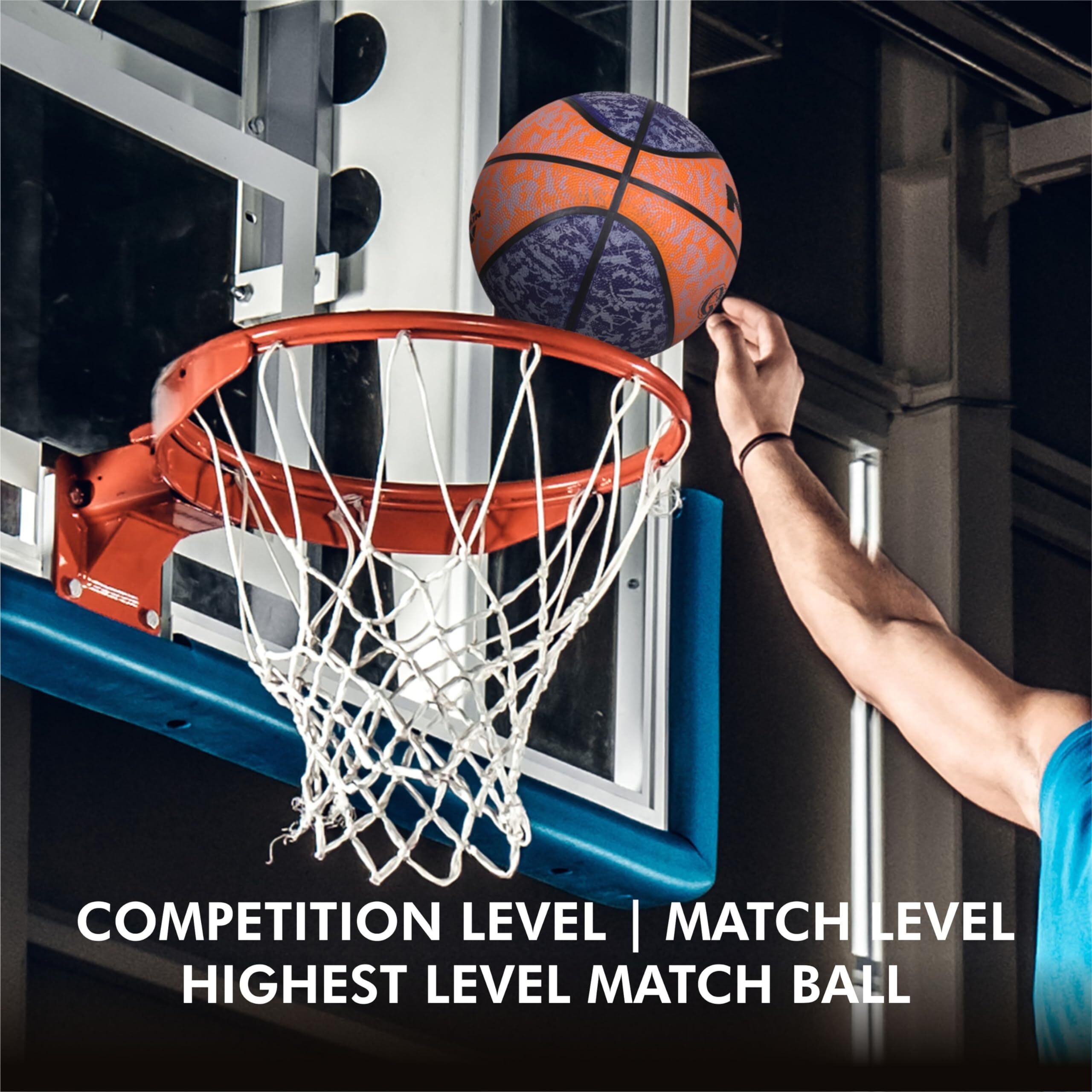 Nivia Graffiti Basketball/Material Rubber/Rubberized Moulded/Panel 8/Suitable for Indoors Matches/Size - 7 (Blue/Orange)