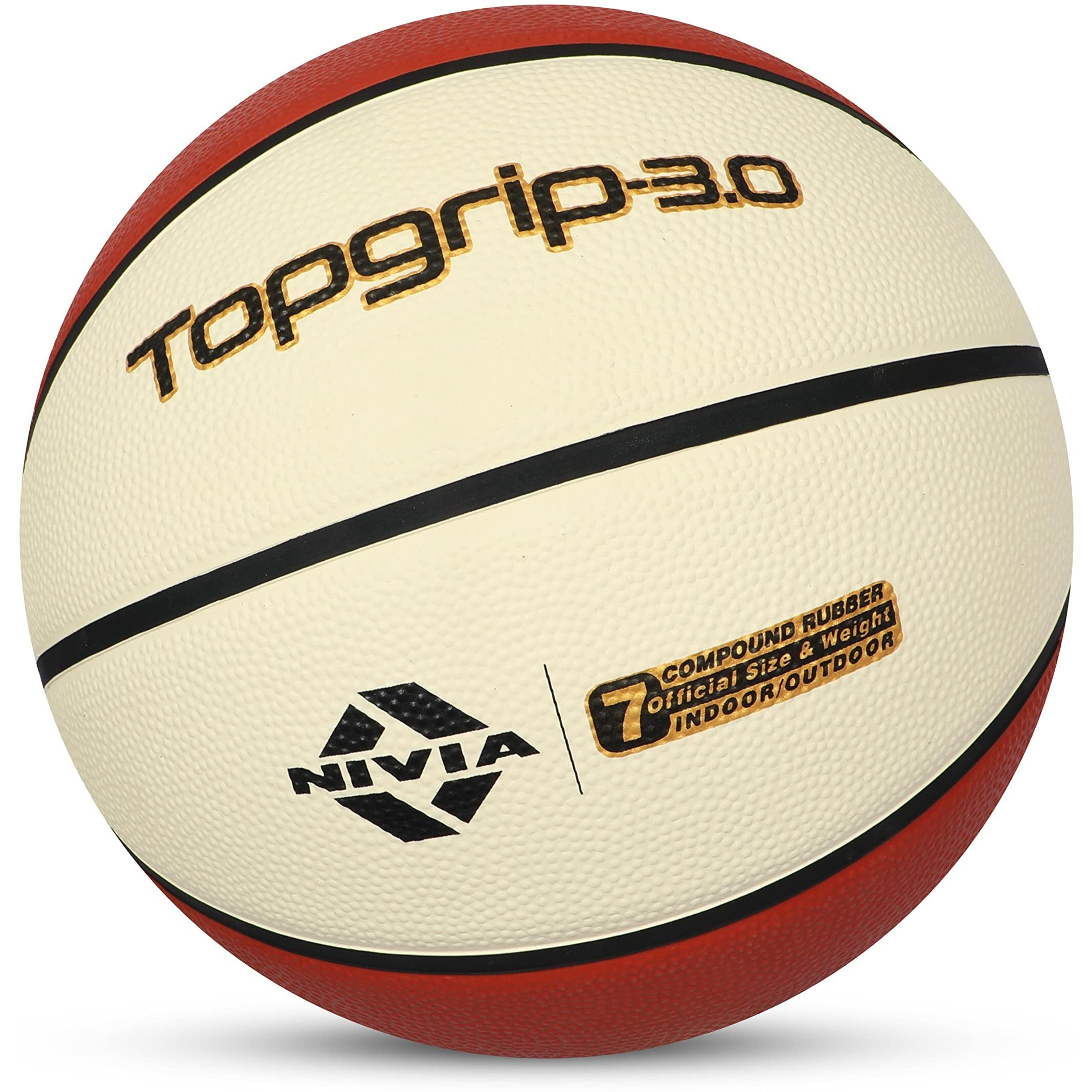 Nivia Top Grip 3.0/8 Panel/Soft Rubberized Moulded/Match Ball (Size - 7, Multicolor)