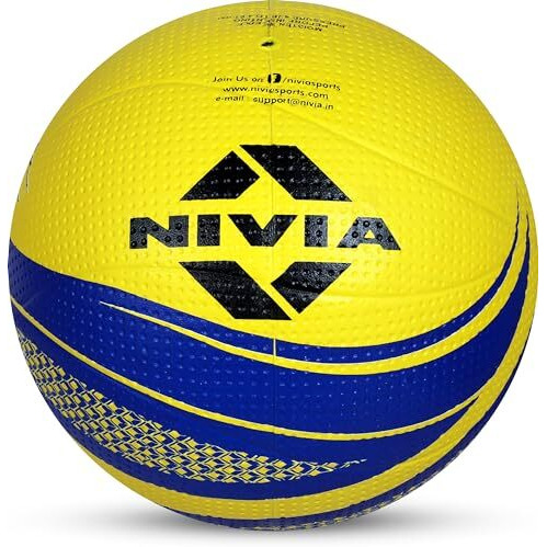 Nivia Crater Volleyball with Ball Pump Volleyball - Size 4 (Pack of 2, Yellow/Blue)