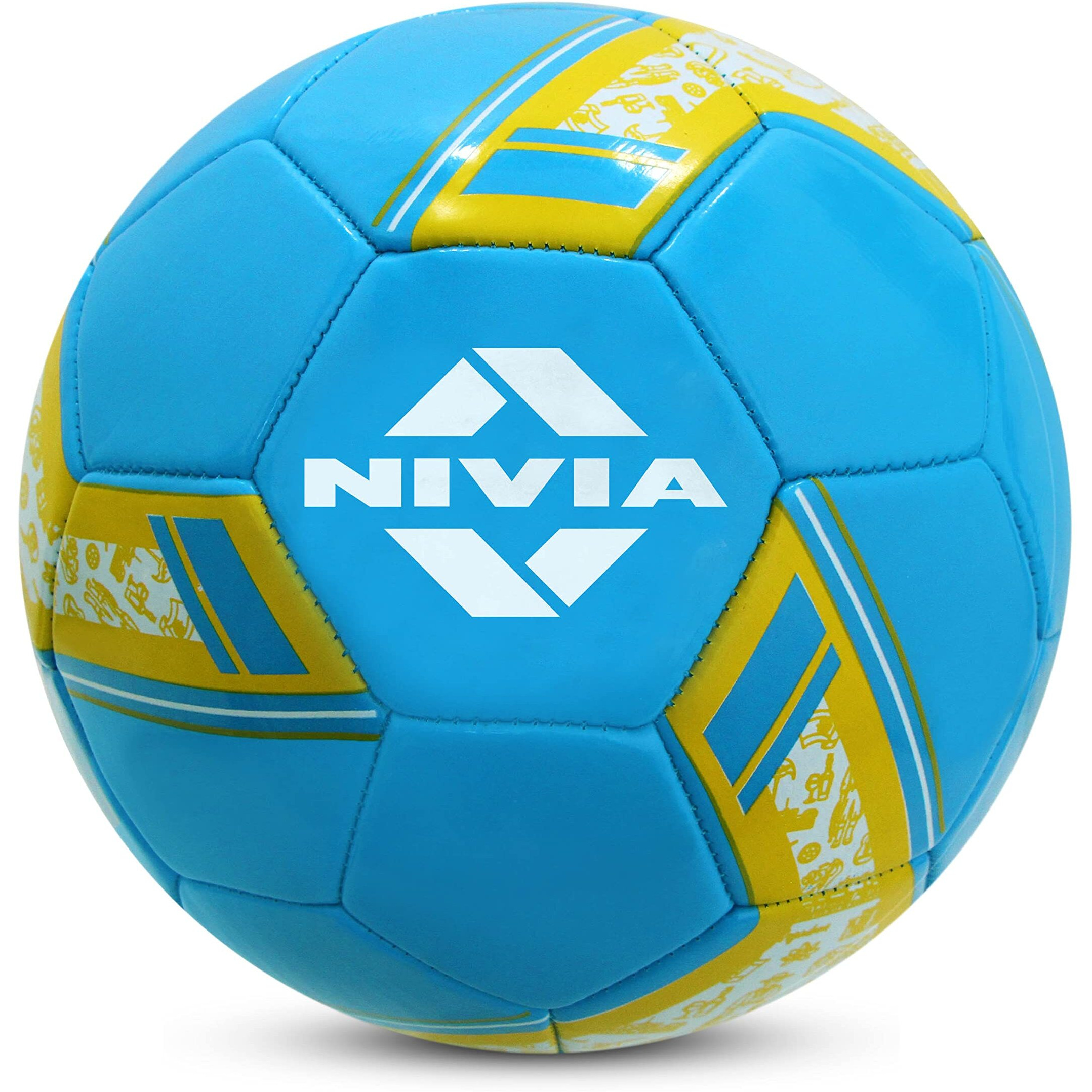 Nivia Spinner Machine Stitched Football with Ball Pump 6  Combo Size -5 (Argentina)