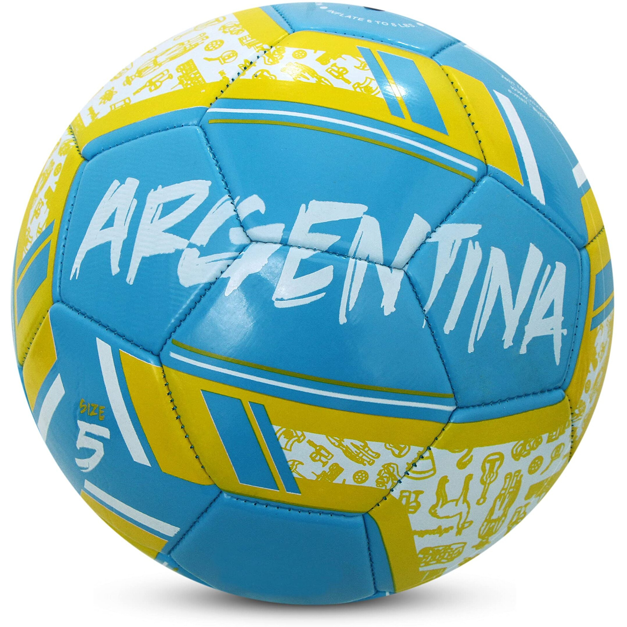 Nivia Spinner Machine Stitched Football with Ball Pump 6  Combo Size -5 (Argentina)