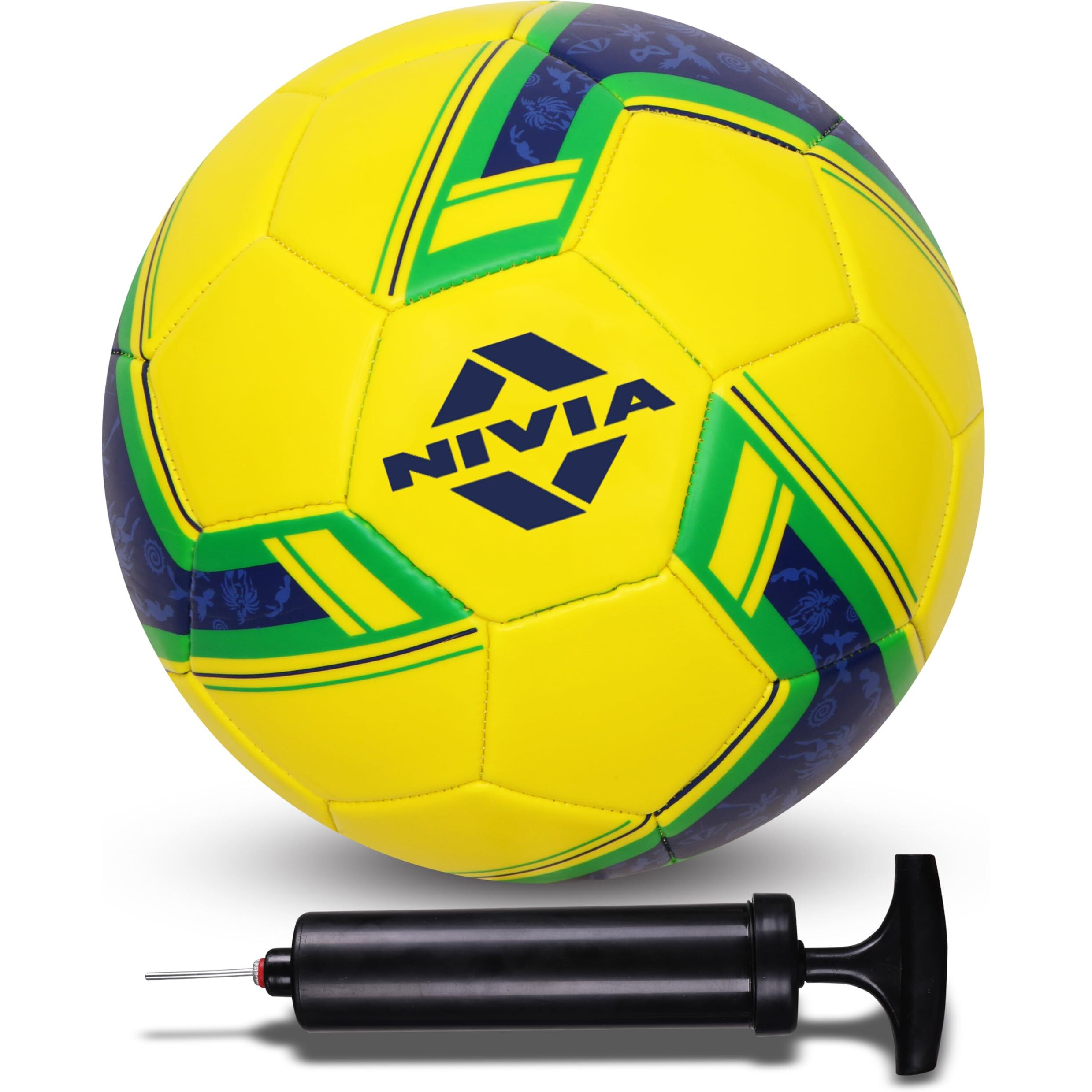 Nivia Spinner Machine Stitched Football with Ball Pump 6  Combo Size -5 (Brasil)