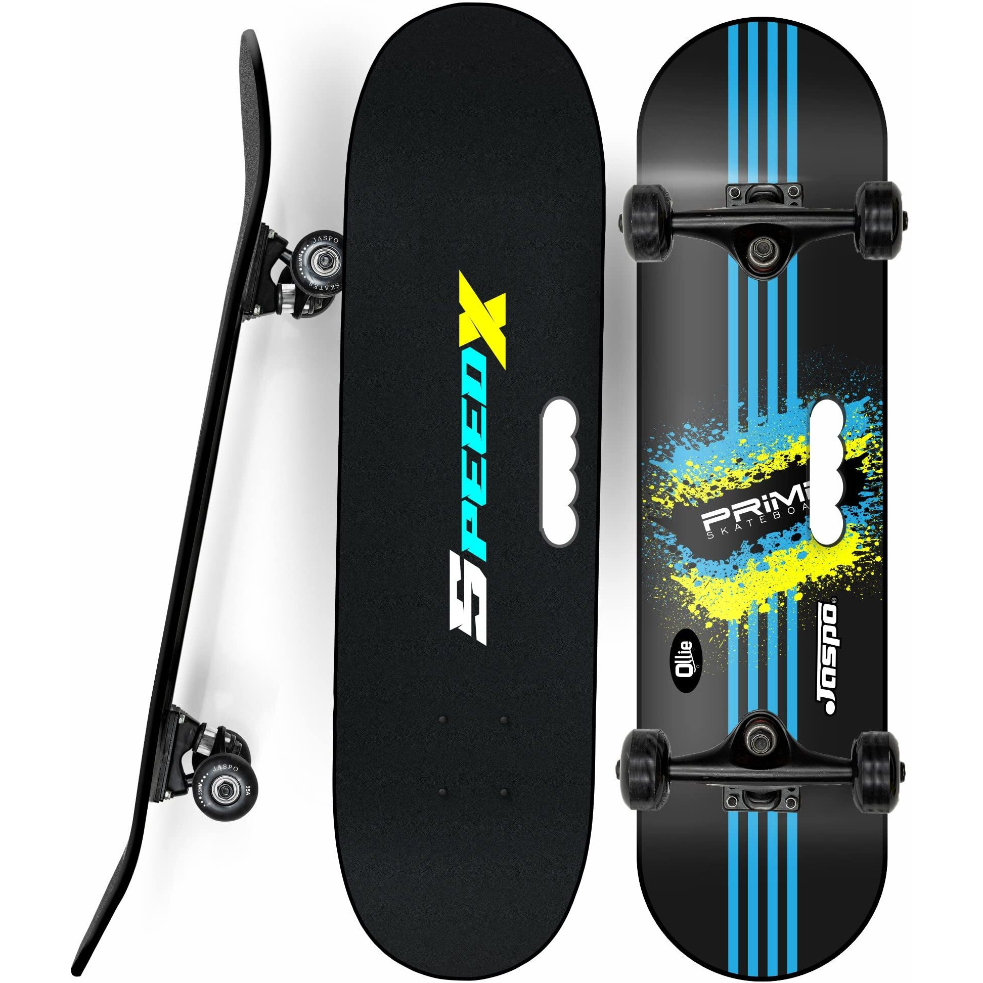 Jaspo Hurricane Speedex (27  * 7.75 ) Fiber Skateboard Suitable for Age Group Above 7 Years, Fibreglass, Green