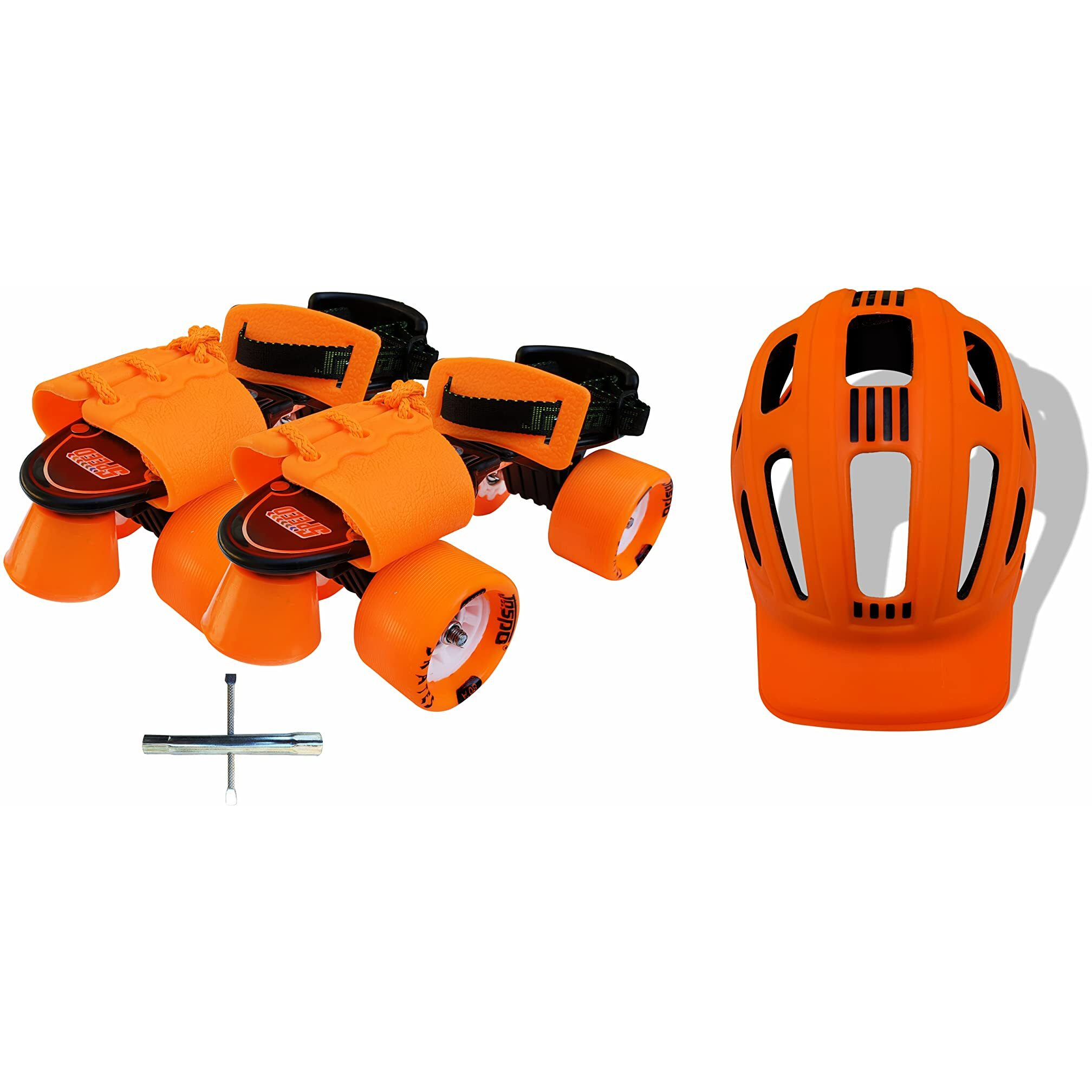Jaspo Thunder Thorns Adjustable Senior Roller Skates Combo Suitable for Age Group 6 to 14 Years (Dual)