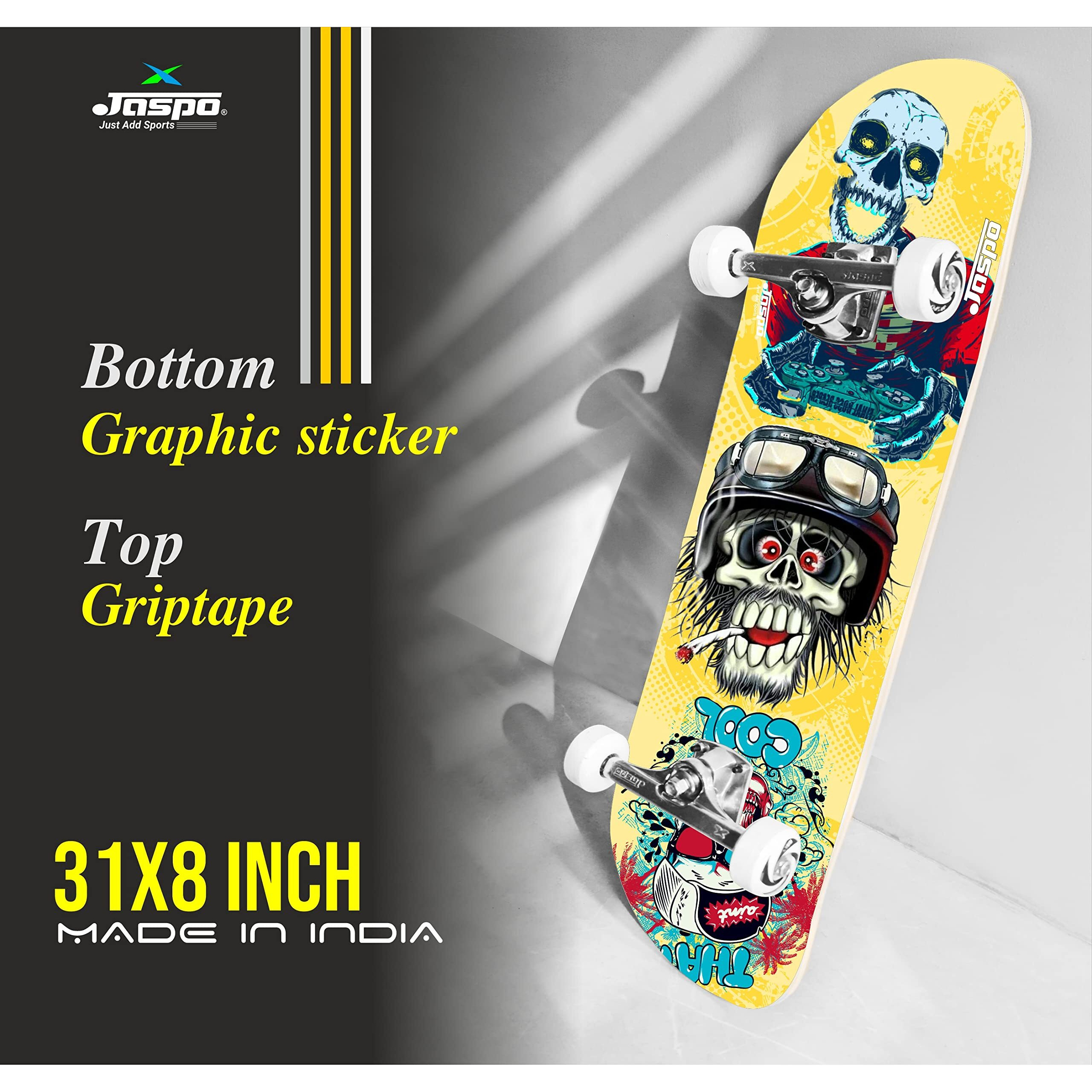Jaspo Max Penalty 27 x 7  Wooden Skateboard (Orange)