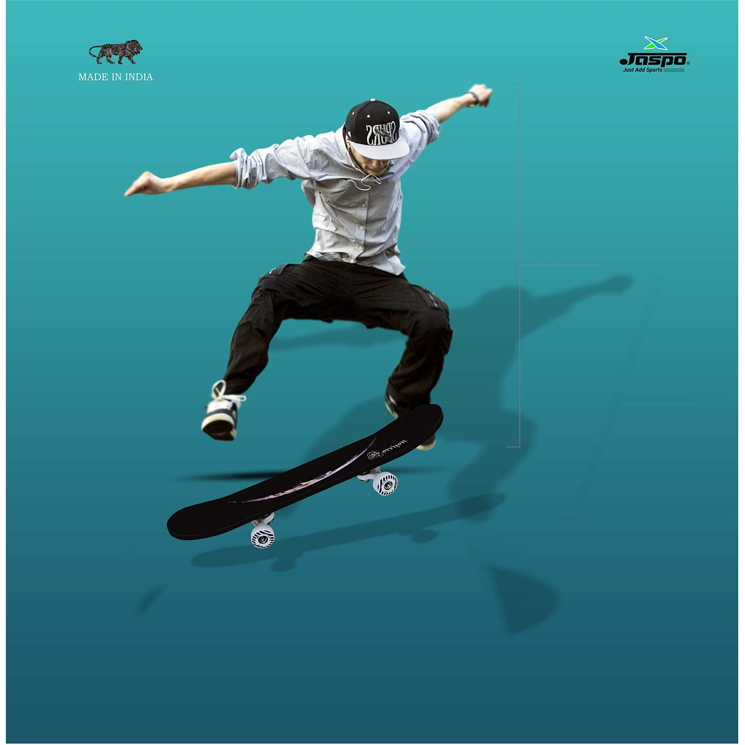 Jaspo New Horizon Pro Junior Skateboard Combo (18*5 ) (Skateboard+hemet+elbow+knee+wrist) (for age group upto 6 years)