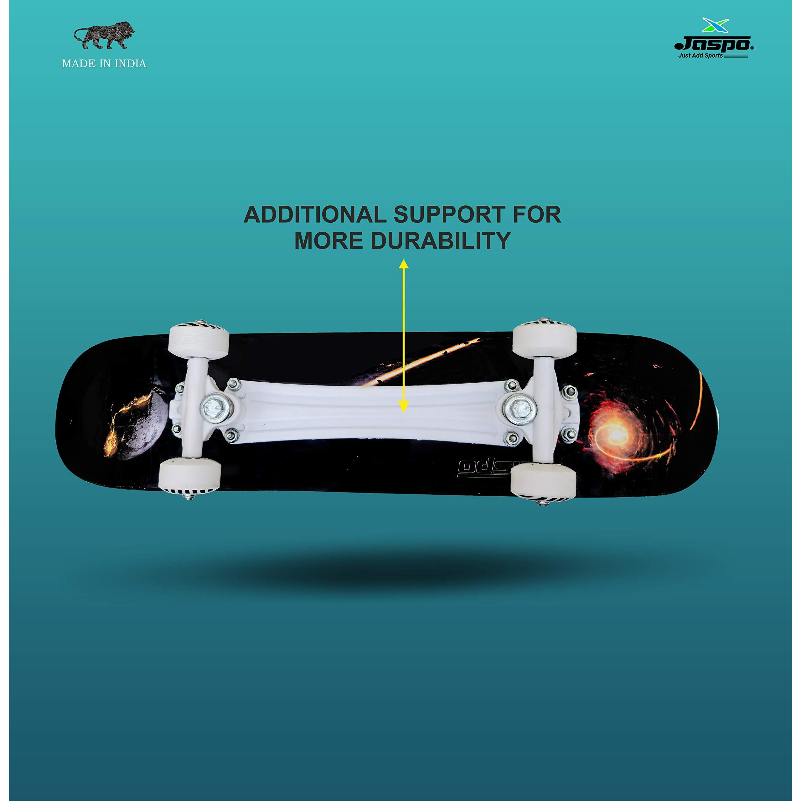 jaspo Wooden Horizon 27  Junior Skateboard (Skateboard +Helmet +Elbow) Combo for Age Group 8 Years and Above - Eco