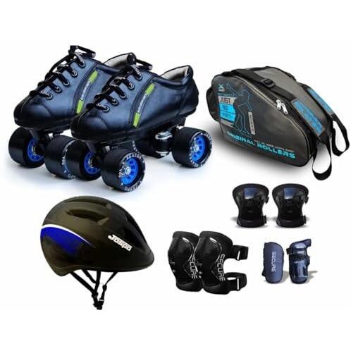 Jaspo Hail Stone Pro Shoe Skate Size-7 UK Combo (Shoe Skates+ Helmet+Knee+Elbow+Wrist+Bag) Foot Length 25.7 cms (for Age Group 13-14 Years)