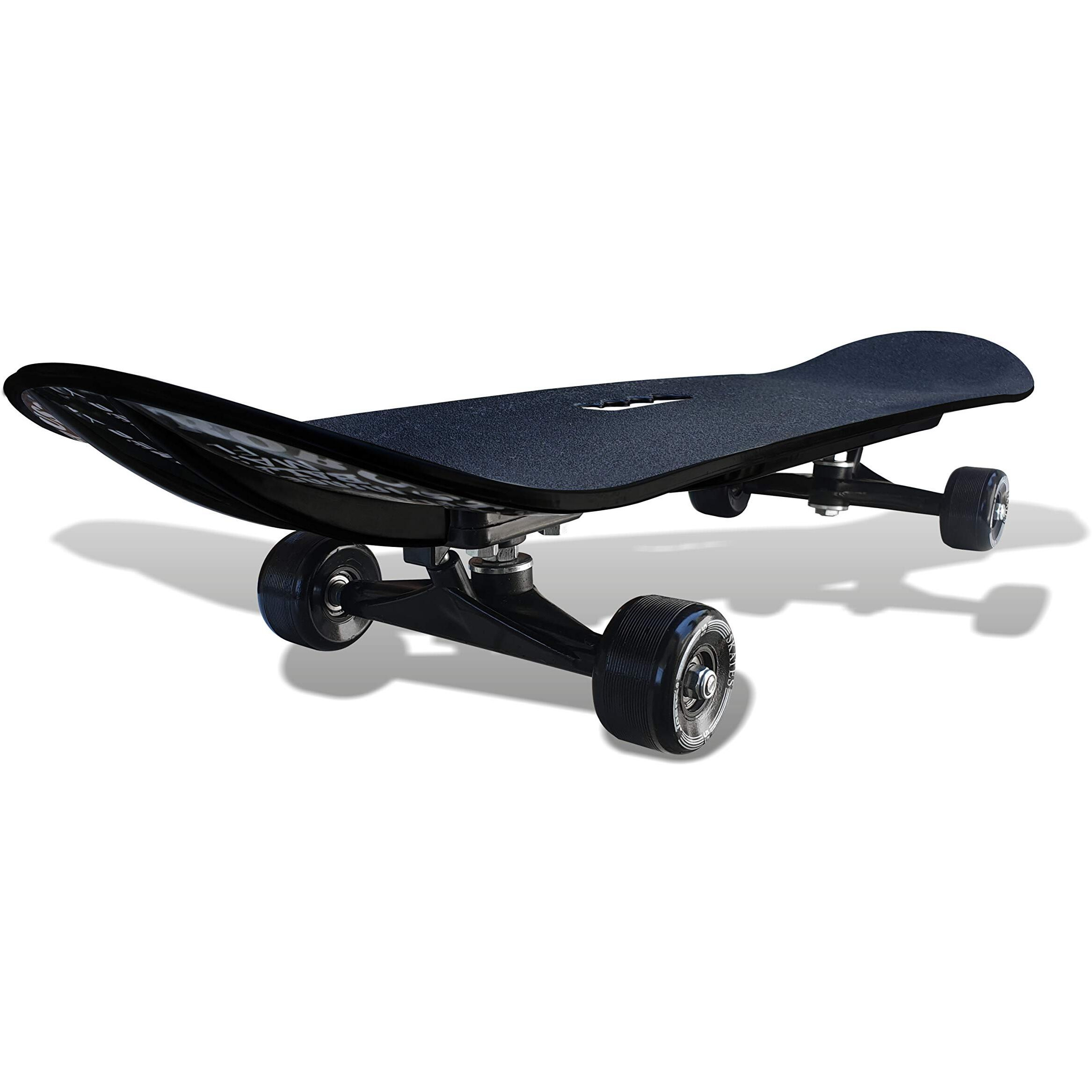 jaspo Polyurethane Hurricane Ollie Spiral Fiber Composite Skateboard for Age Group Above 10 Years with 100 kg Weight Handling Capacity (31x8 Inch, Black)uk