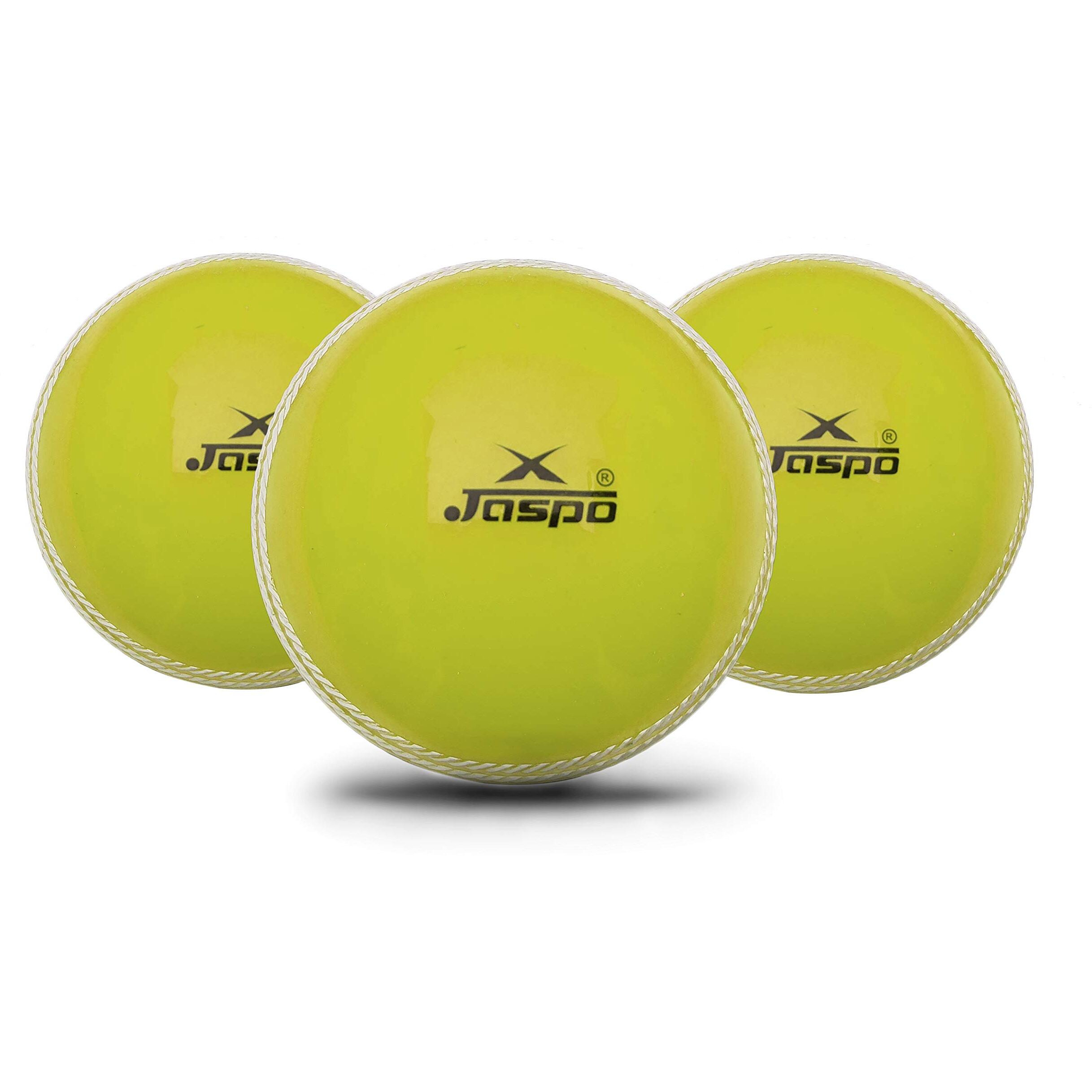 jaspo PVC T-20 Soft Cricket Balls (Neon Yellow, 110 Gm) - Pack of 3 Standard Size