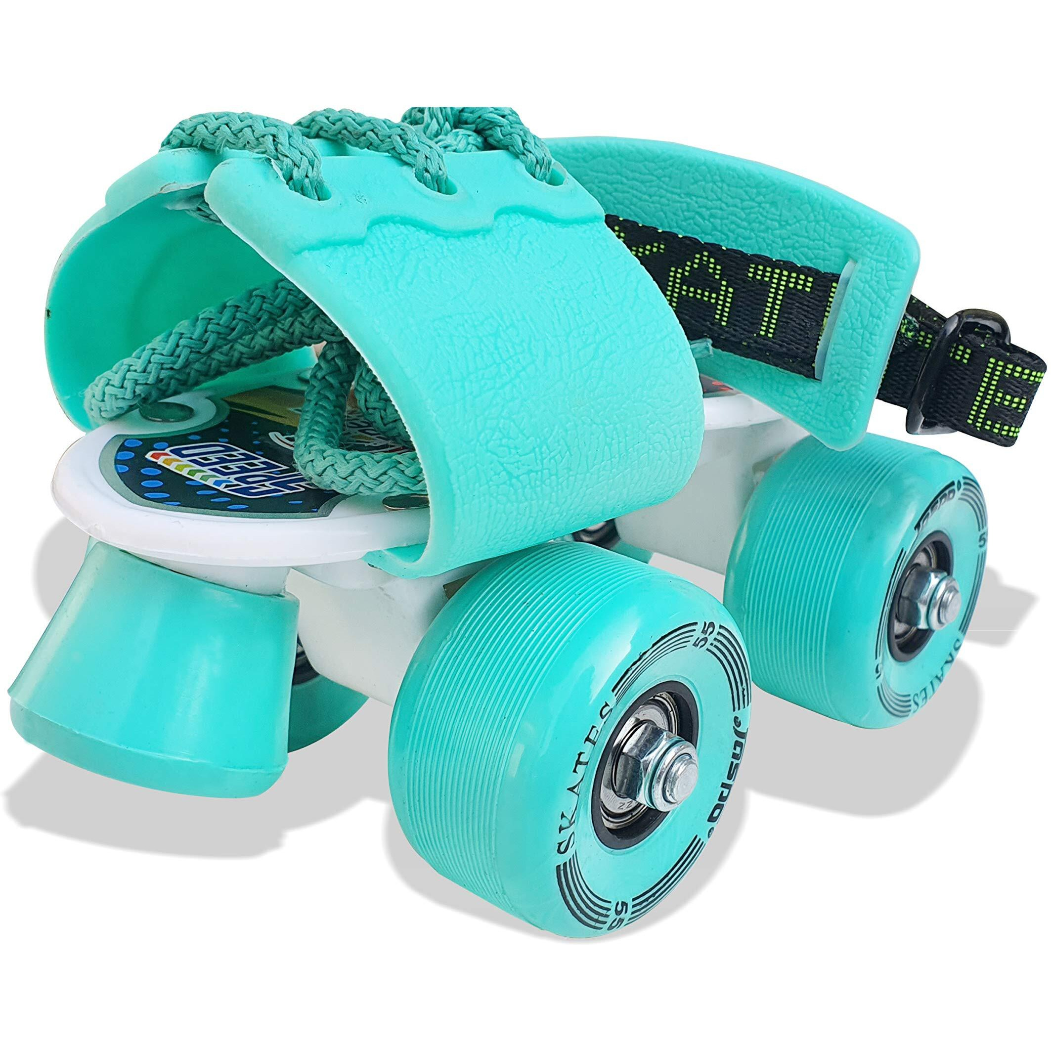 jaspo Unisex G-Force Adjustable Outdoor Wheel Roller Skates (Cyan, Junior (Up To 5 Years Age Group)