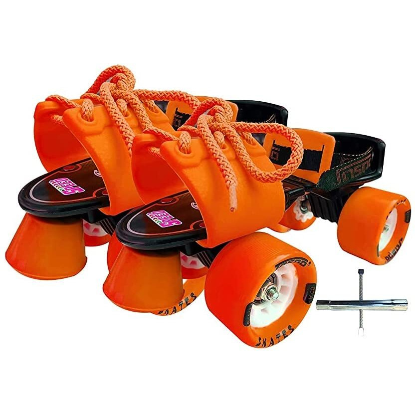 jaspo Unisex G-Force Adjustable Outdoor Wheel Roller Skates (Orange, Senior (6-14 Years Age Group))